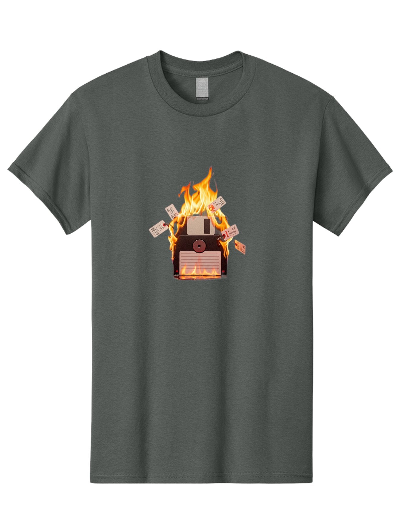 Floppy-Disk-On-Fire Men'S Graphic Tee, 100% Cotton, Comfortable Casual Summer Wear, Machine Washable, Vintage Camera, Old Camera, Antique Camera, Black Camera, Classic Photography, Photography Equipment, Nostalgic Device, Film Camera, Bao424 5