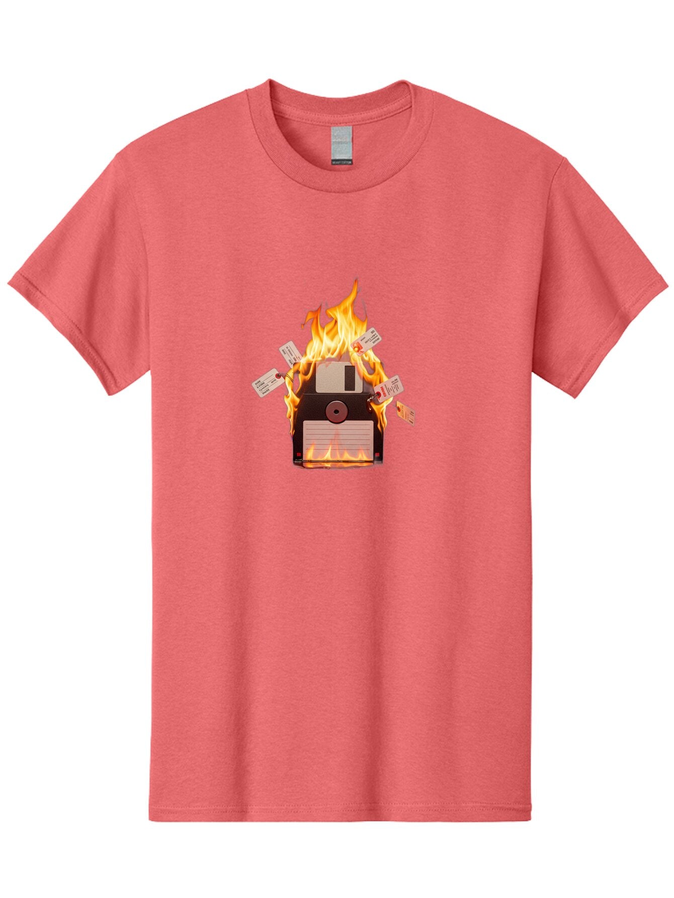Floppy-Disk-On-Fire Men'S Graphic Tee, 100% Cotton, Comfortable Casual Summer Wear, Machine Washable, Vintage Camera, Old Camera, Antique Camera, Black Camera, Classic Photography, Photography Equipment, Nostalgic Device, Film Camera, Bao424 7