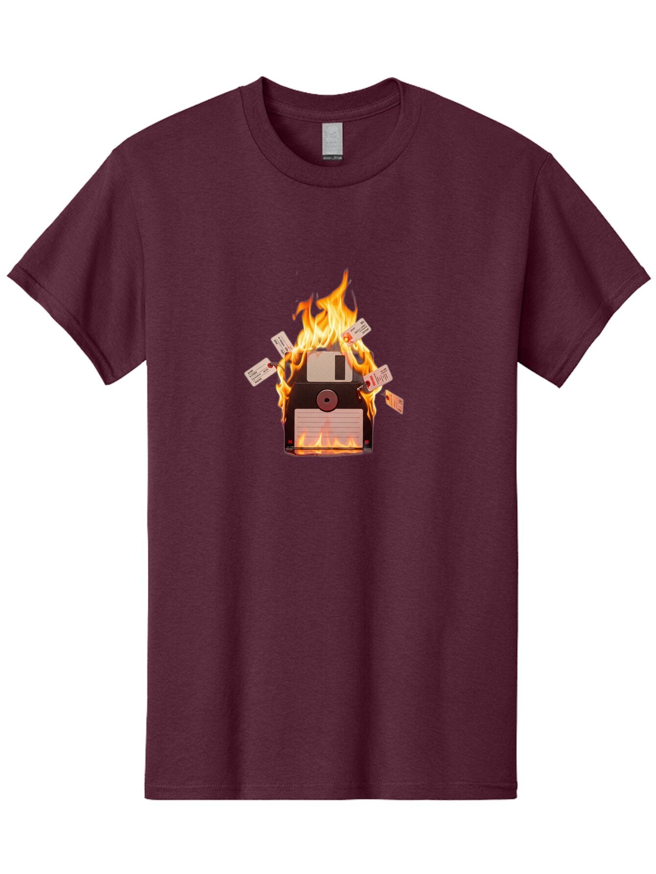 Floppy-Disk-On-Fire Men'S Graphic Tee, 100% Cotton, Comfortable Casual Summer Wear, Machine Washable, Vintage Camera, Old Camera, Antique Camera, Black Camera, Classic Photography, Photography Equipment, Nostalgic Device, Film Camera, Bao424 12