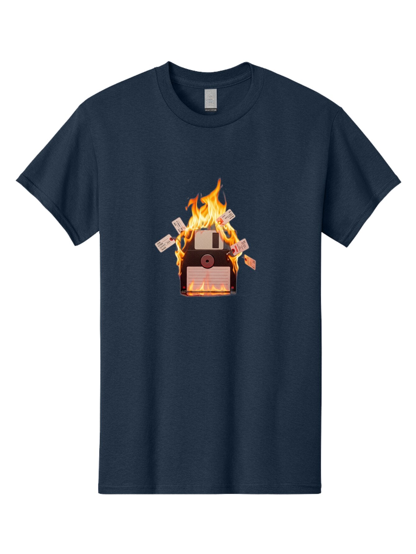 Floppy-Disk-On-Fire Men'S Graphic Tee, 100% Cotton, Comfortable Casual Summer Wear, Machine Washable, Vintage Camera, Old Camera, Antique Camera, Black Camera, Classic Photography, Photography Equipment, Nostalgic Device, Film Camera, Bao424 6