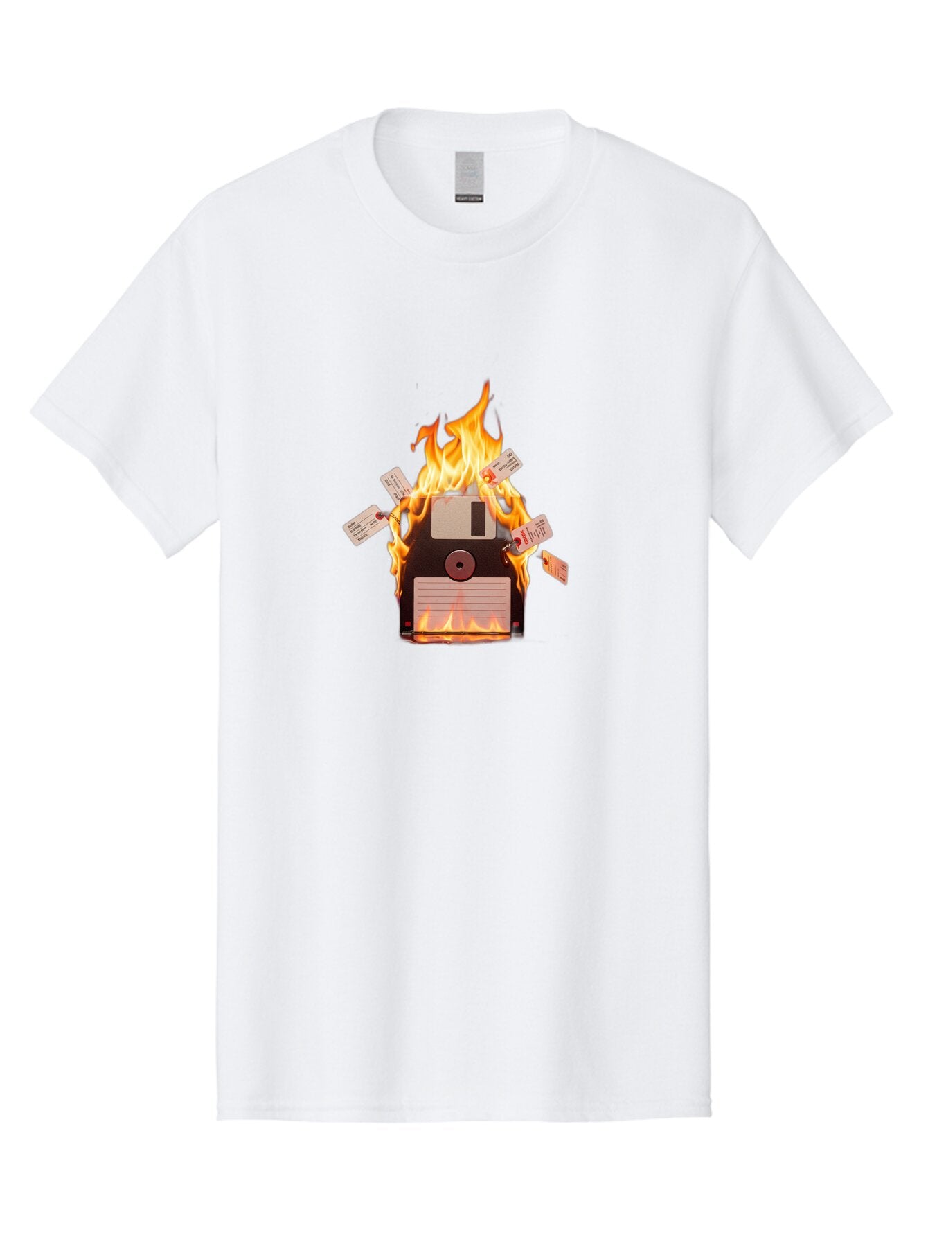 Floppy-Disk-On-Fire Men'S Graphic Tee, 100% Cotton, Comfortable Casual Summer Wear, Machine Washable, Vintage Camera, Old Camera, Antique Camera, Black Camera, Classic Photography, Photography Equipment, Nostalgic Device, Film Camera, Bao424 10