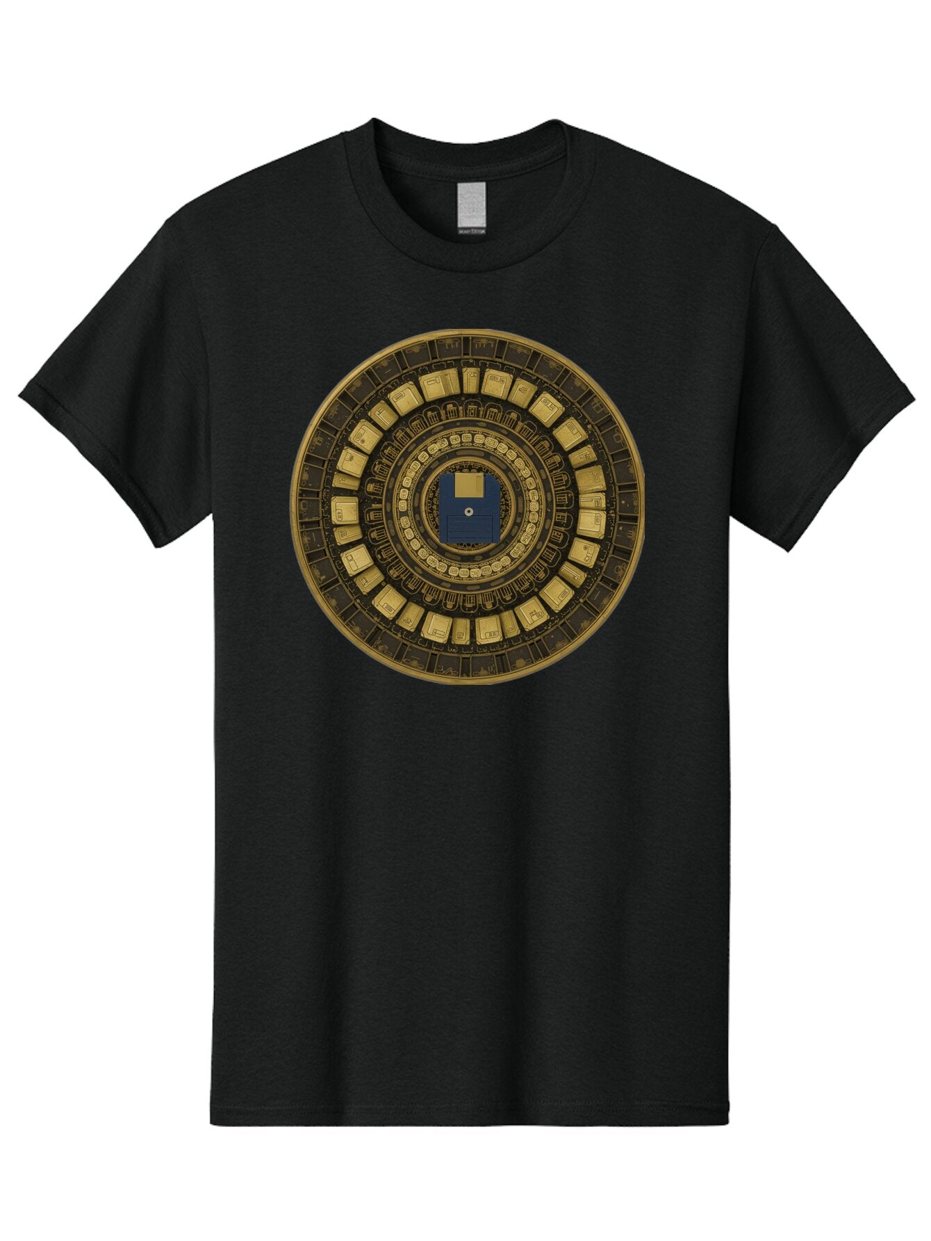 Floppy-Disk-Spiral Men'S Graphic Tee, 100% Cotton, Comfortable Casual Summer Wear, Machine Washable, Vintage Camera, Old Camera, Antique Camera, Black Camera, Classic Photography, Photography Equipment, Nostalgic Device, Film Camera, Bao425 14