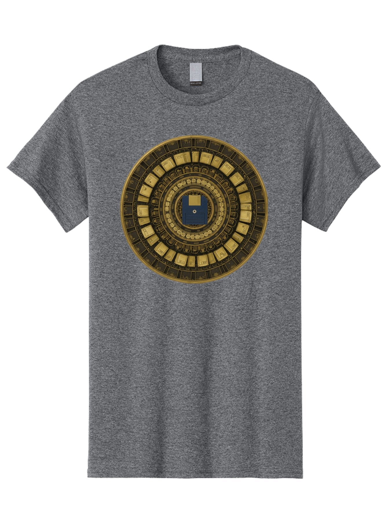 Floppy-Disk-Spiral Men'S Graphic Tee, 100% Cotton, Comfortable Casual Summer Wear, Machine Washable, Vintage Camera, Old Camera, Antique Camera, Black Camera, Classic Photography, Photography Equipment, Nostalgic Device, Film Camera, Bao425 6