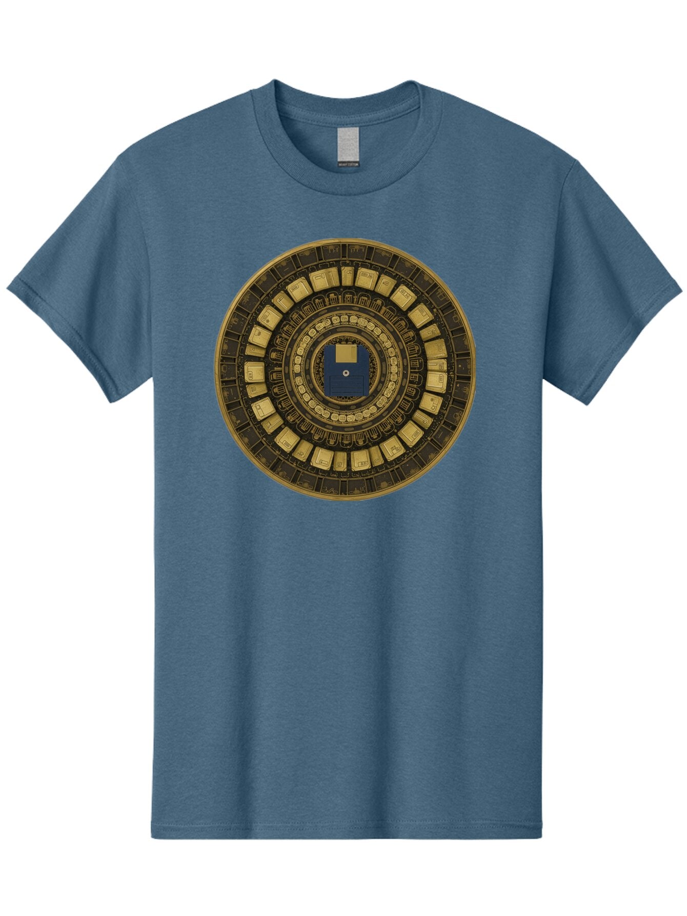 Floppy-Disk-Spiral Men'S Graphic Tee, 100% Cotton, Comfortable Casual Summer Wear, Machine Washable, Vintage Camera, Old Camera, Antique Camera, Black Camera, Classic Photography, Photography Equipment, Nostalgic Device, Film Camera, Bao425 15