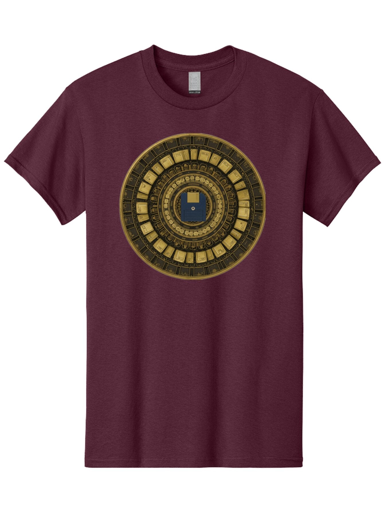 Floppy-Disk-Spiral Men'S Graphic Tee, 100% Cotton, Comfortable Casual Summer Wear, Machine Washable, Vintage Camera, Old Camera, Antique Camera, Black Camera, Classic Photography, Photography Equipment, Nostalgic Device, Film Camera, Bao425 9