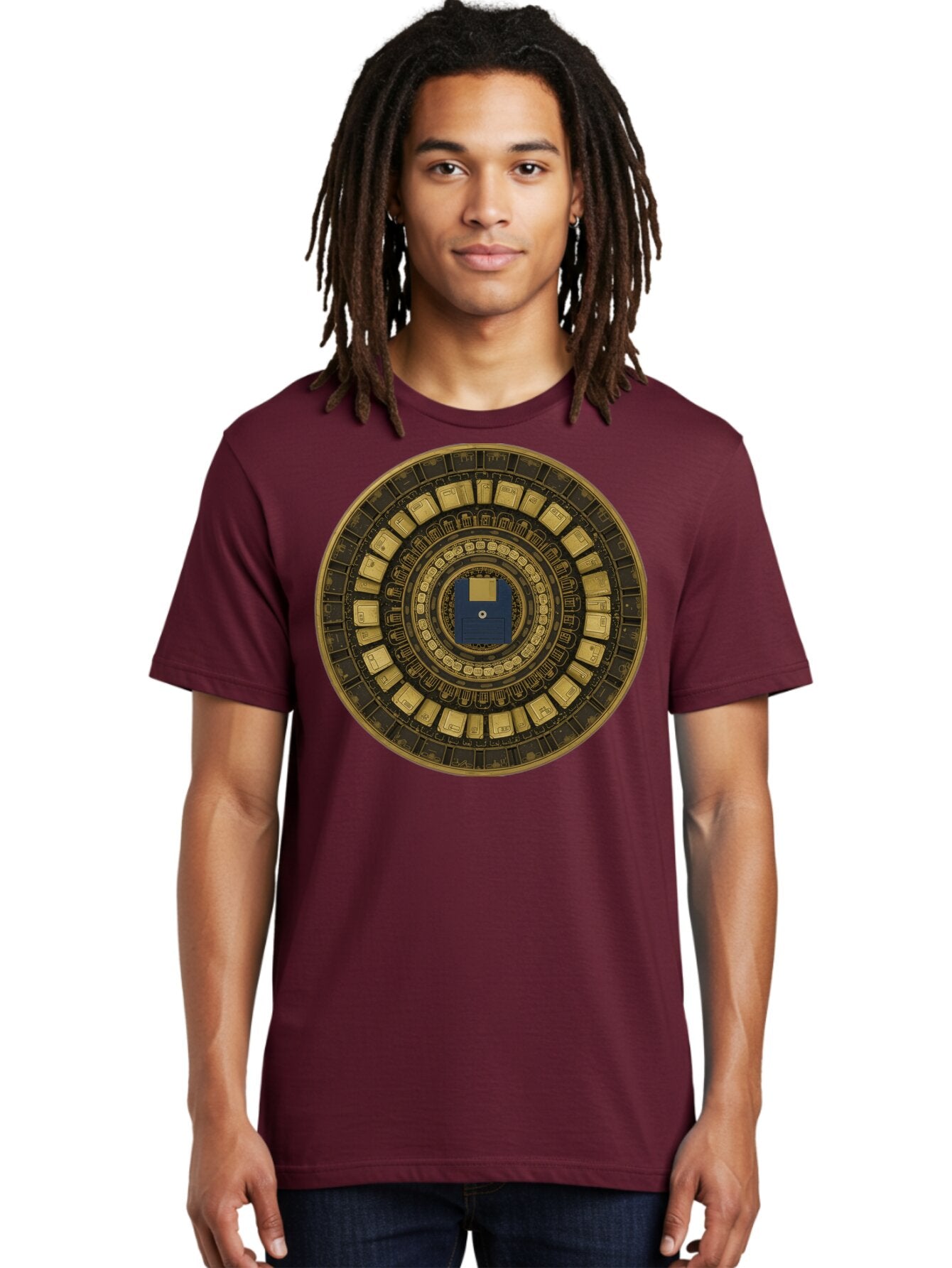 Floppy-Disk-Spiral Men'S Graphic Tee, 100% Cotton, Comfortable Casual Summer Wear, Machine Washable, Vintage Camera, Old Camera, Antique Camera, Black Camera, Classic Photography, Photography Equipment, Nostalgic Device, Film Camera, Bao425 26