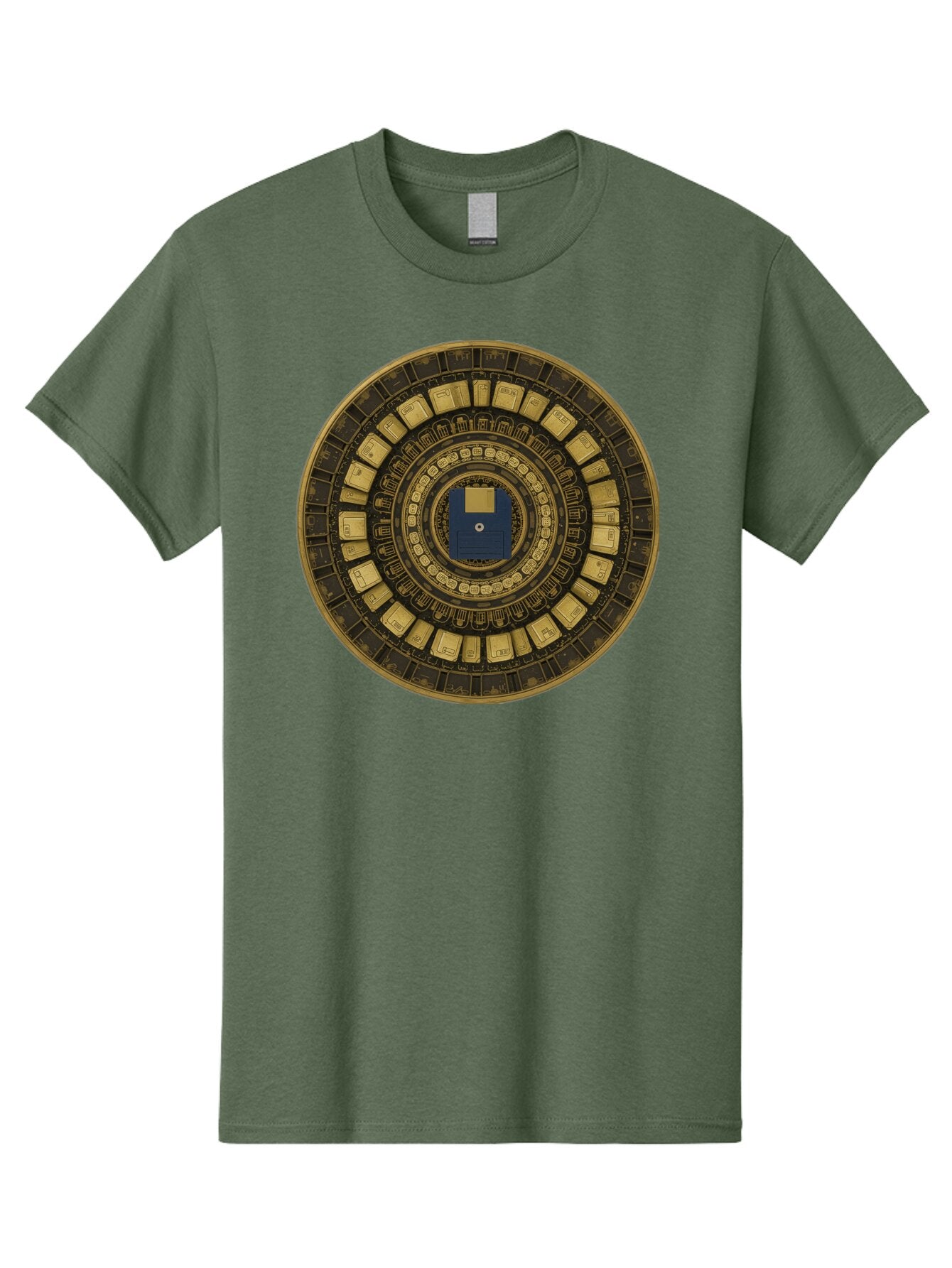 Floppy-Disk-Spiral Men'S Graphic Tee, 100% Cotton, Comfortable Casual Summer Wear, Machine Washable, Vintage Camera, Old Camera, Antique Camera, Black Camera, Classic Photography, Photography Equipment, Nostalgic Device, Film Camera, Bao425
