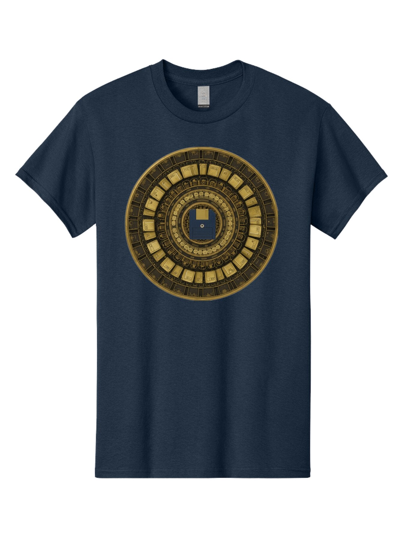 Floppy-Disk-Spiral Men'S Graphic Tee, 100% Cotton, Comfortable Casual Summer Wear, Machine Washable, Vintage Camera, Old Camera, Antique Camera, Black Camera, Classic Photography, Photography Equipment, Nostalgic Device, Film Camera, Bao425 4