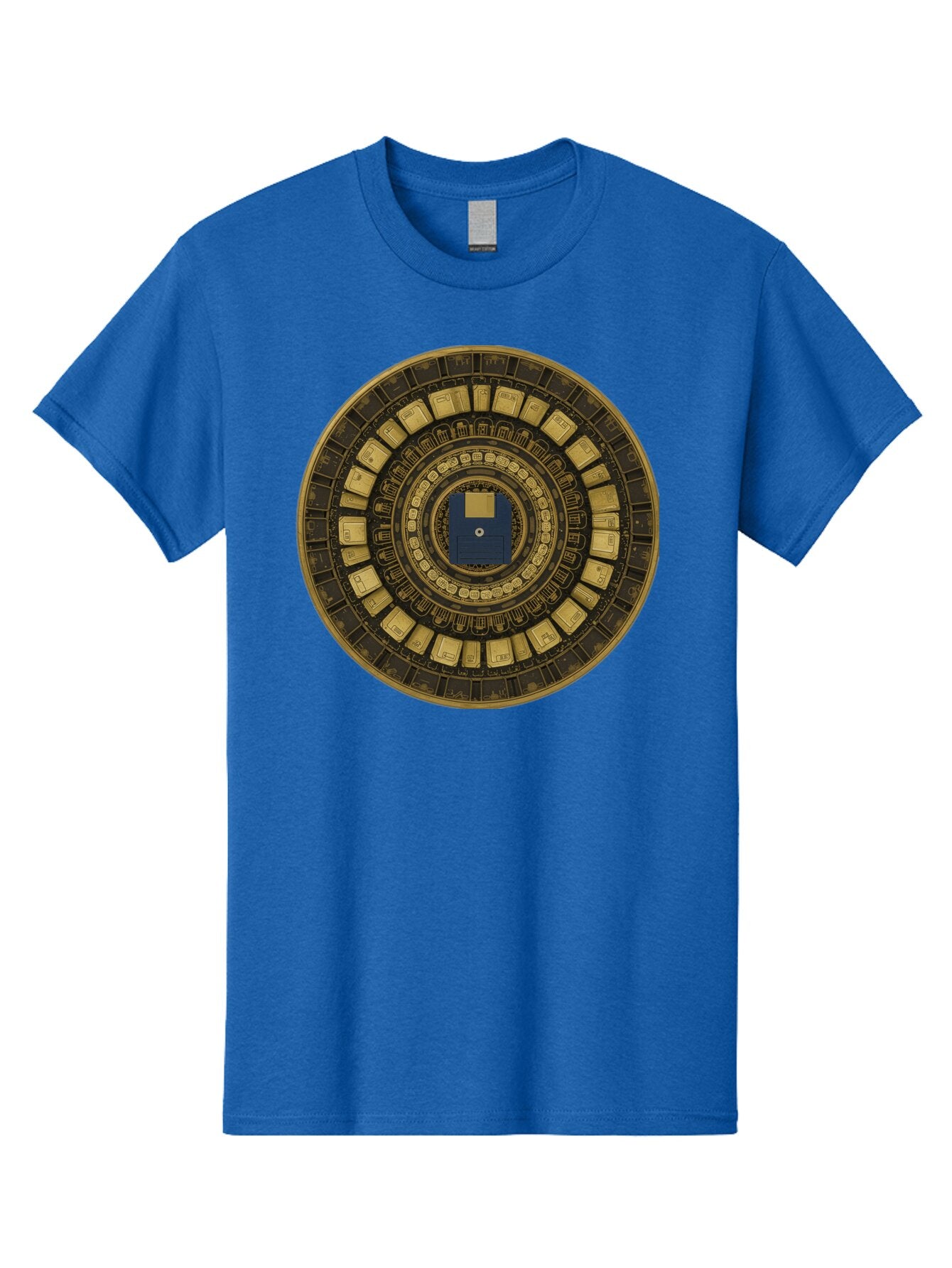 Floppy-Disk-Spiral Men'S Graphic Tee, 100% Cotton, Comfortable Casual Summer Wear, Machine Washable, Vintage Camera, Old Camera, Antique Camera, Black Camera, Classic Photography, Photography Equipment, Nostalgic Device, Film Camera, Bao425 7