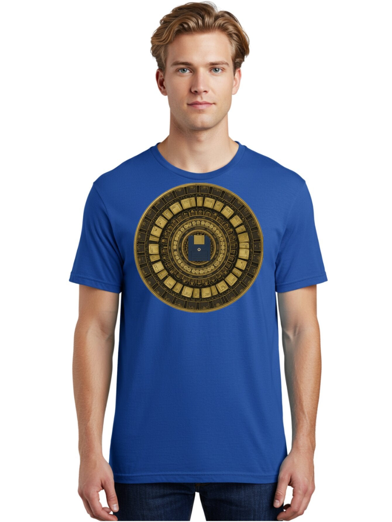 Floppy-Disk-Spiral Men'S Graphic Tee, 100% Cotton, Comfortable Casual Summer Wear, Machine Washable, Vintage Camera, Old Camera, Antique Camera, Black Camera, Classic Photography, Photography Equipment, Nostalgic Device, Film Camera, Bao425 16