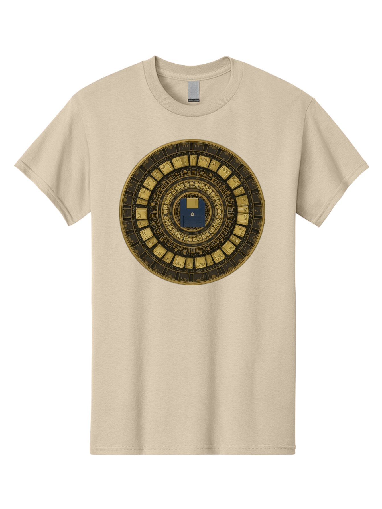Floppy-Disk-Spiral Men'S Graphic Tee, 100% Cotton, Comfortable Casual Summer Wear, Machine Washable, Vintage Camera, Old Camera, Antique Camera, Black Camera, Classic Photography, Photography Equipment, Nostalgic Device, Film Camera, Bao425 10