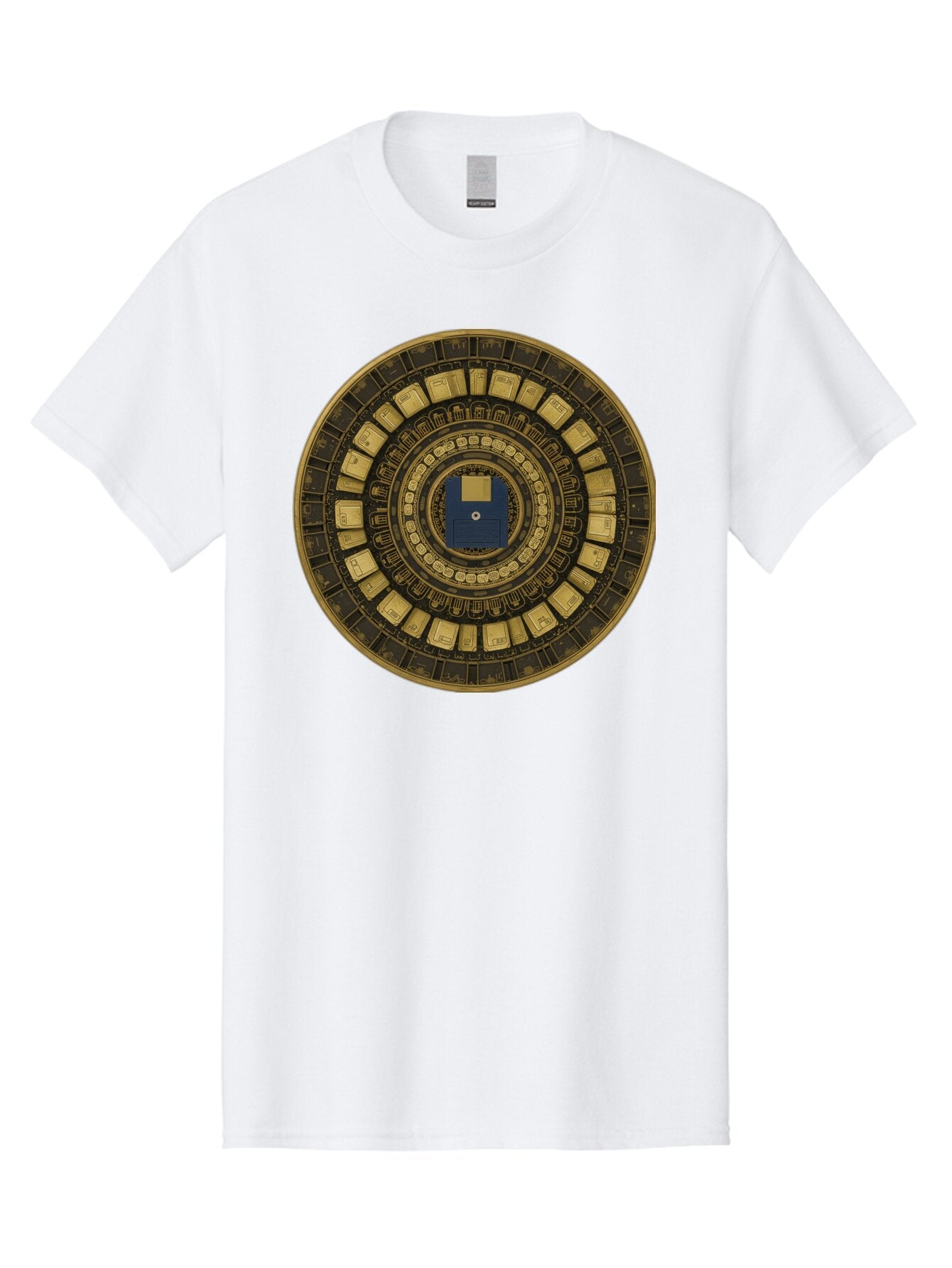 Floppy-Disk-Spiral Men'S Graphic Tee, 100% Cotton, Comfortable Casual Summer Wear, Machine Washable, Vintage Camera, Old Camera, Antique Camera, Black Camera, Classic Photography, Photography Equipment, Nostalgic Device, Film Camera, Bao425 11