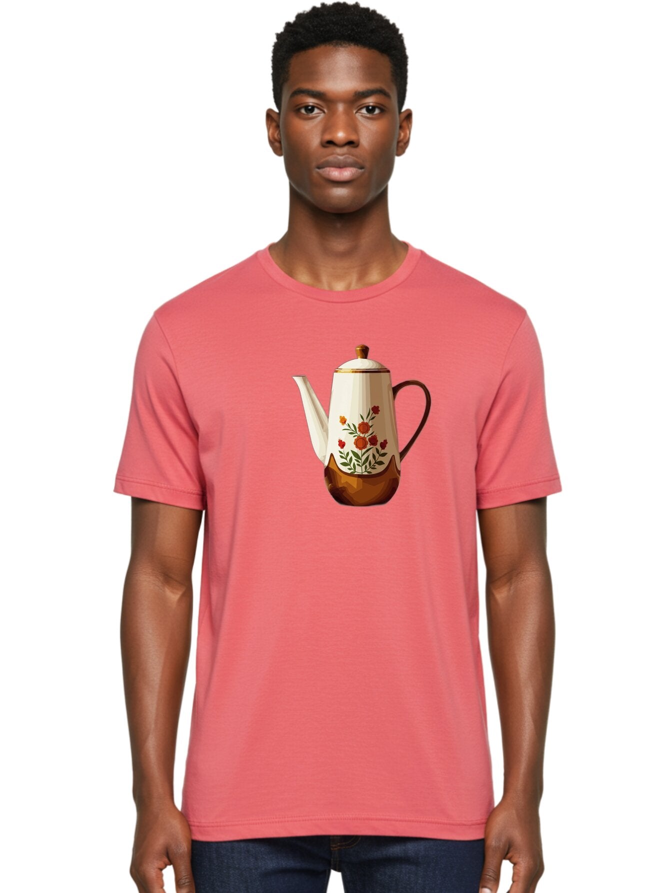 Floral-Coffee-Pot Men'S Graphic Tee, 100% Cotton, Comfortable Casual Summer Wear, Machine Washable, Vintage Camera, Old Camera, Antique Camera, Black Camera, Classic Photography, Photography Equipment, Nostalgic Device, Film Camera, Camera Art Bao428 23
