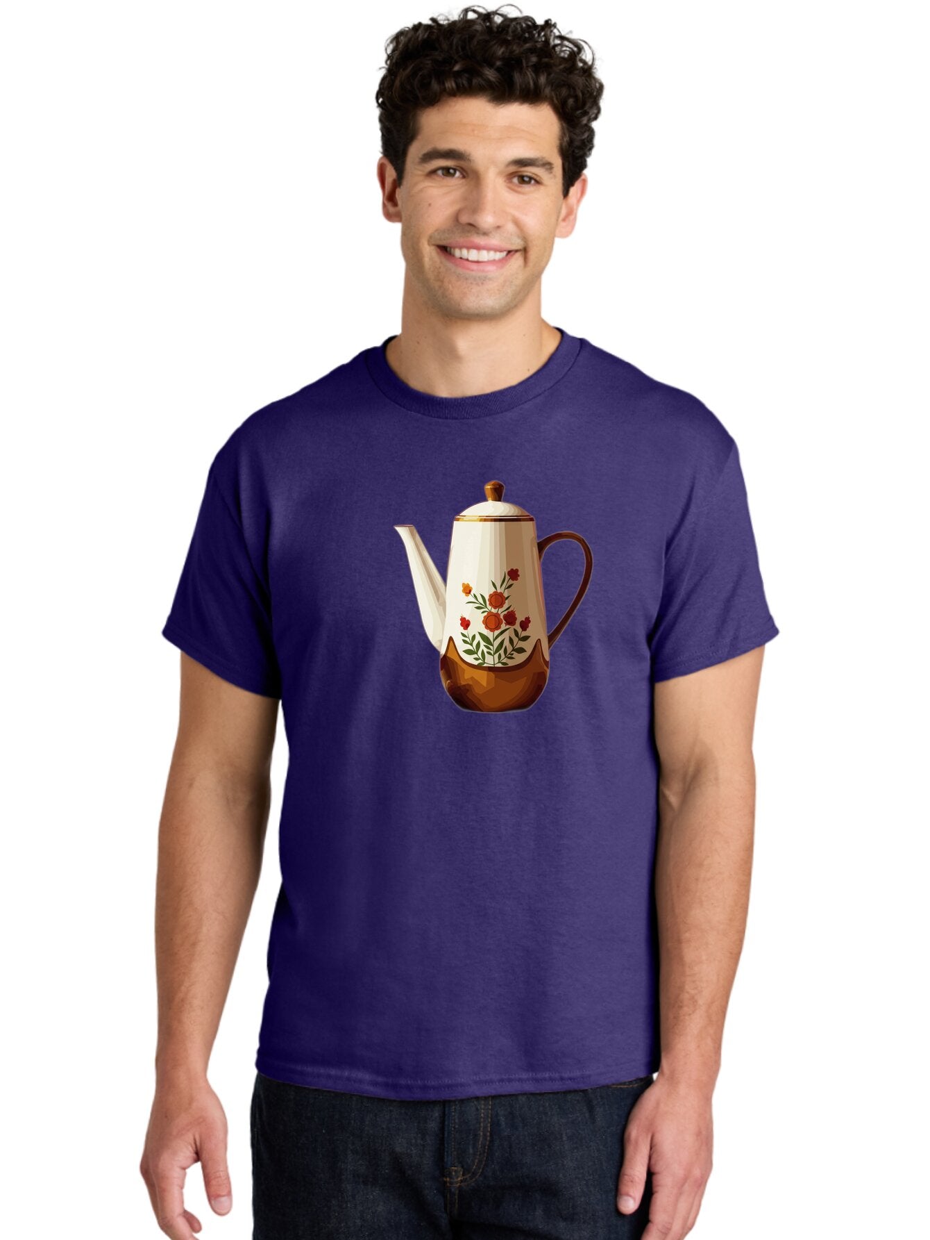 Floral-Coffee-Pot Men'S Graphic Tee, 100% Cotton, Comfortable Casual Summer Wear, Machine Washable, Vintage Camera, Old Camera, Antique Camera, Black Camera, Classic Photography, Photography Equipment, Nostalgic Device, Film Camera, Camera Art Bao428 16