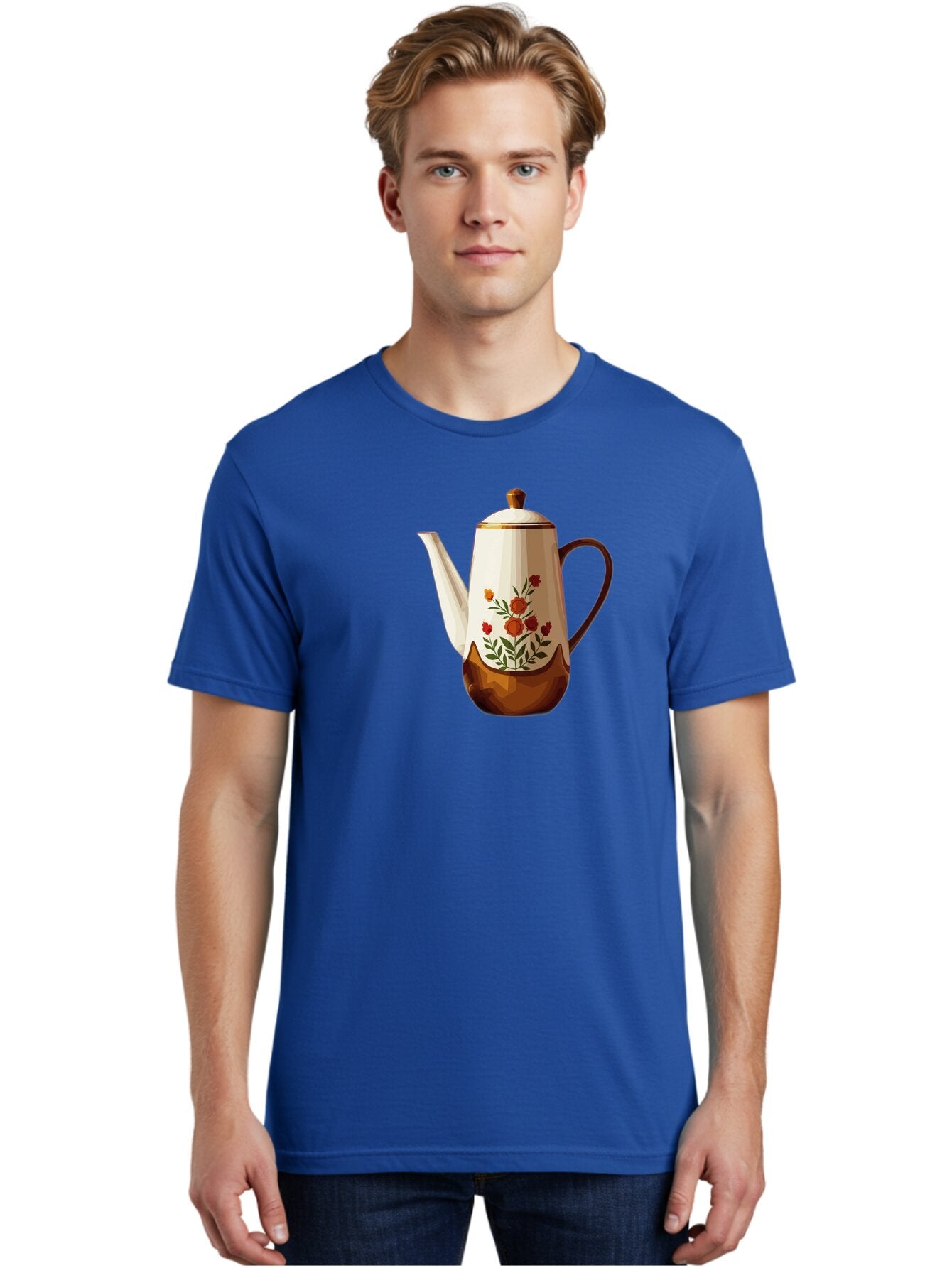 Floral-Coffee-Pot Men'S Graphic Tee, 100% Cotton, Comfortable Casual Summer Wear, Machine Washable, Vintage Camera, Old Camera, Antique Camera, Black Camera, Classic Photography, Photography Equipment, Nostalgic Device, Film Camera, Camera Art Bao428 29