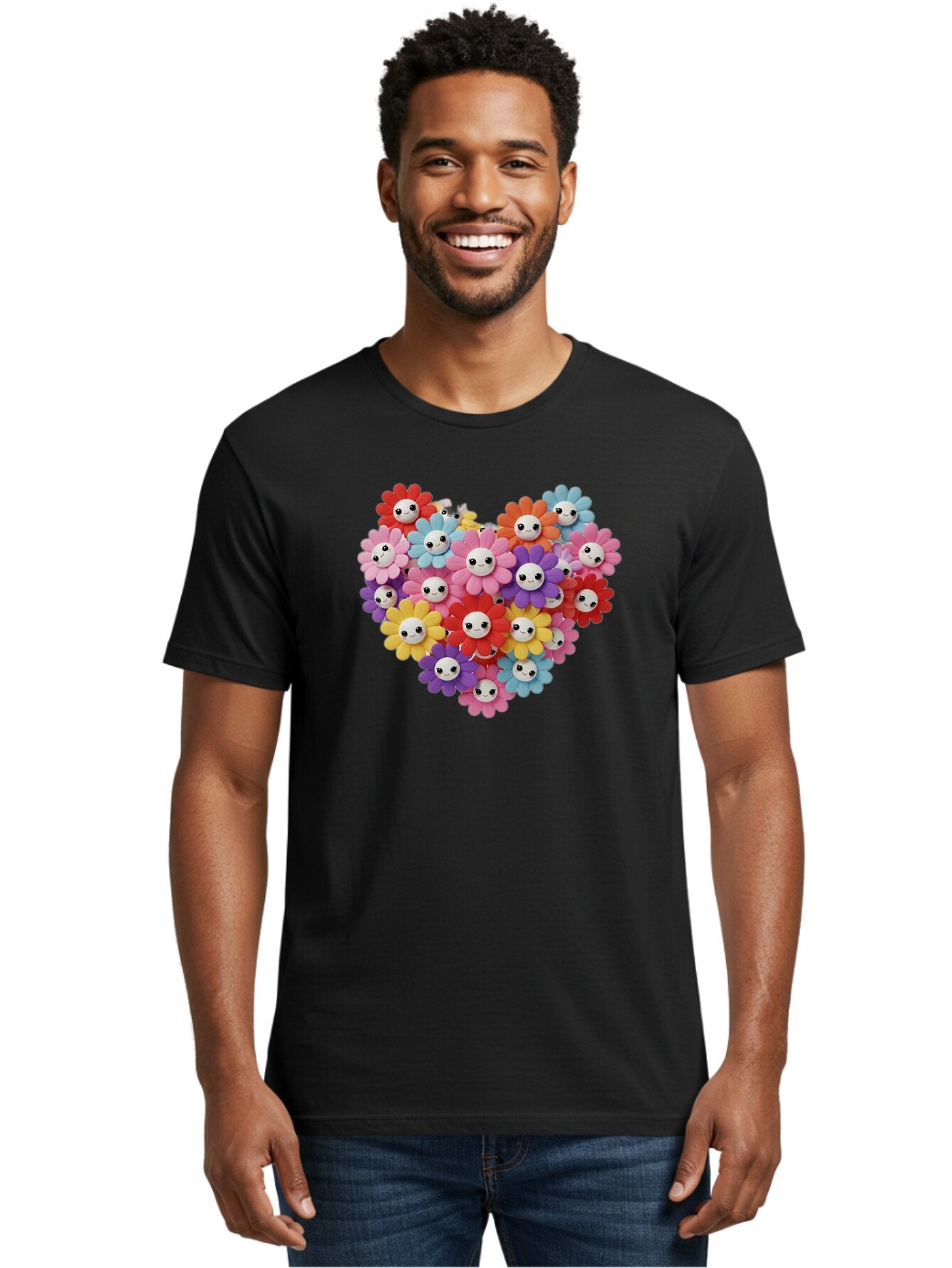Flower-Faces-Heart Men'S Graphic Tee, 100% Cotton, Comfortable Casual Summer Wear, Machine Washable, Vintage Camera, Old Camera, Antique Camera, Black Camera, Classic Photography, Photography Equipment, Nostalgic Device, Film Camera, Bao432 17