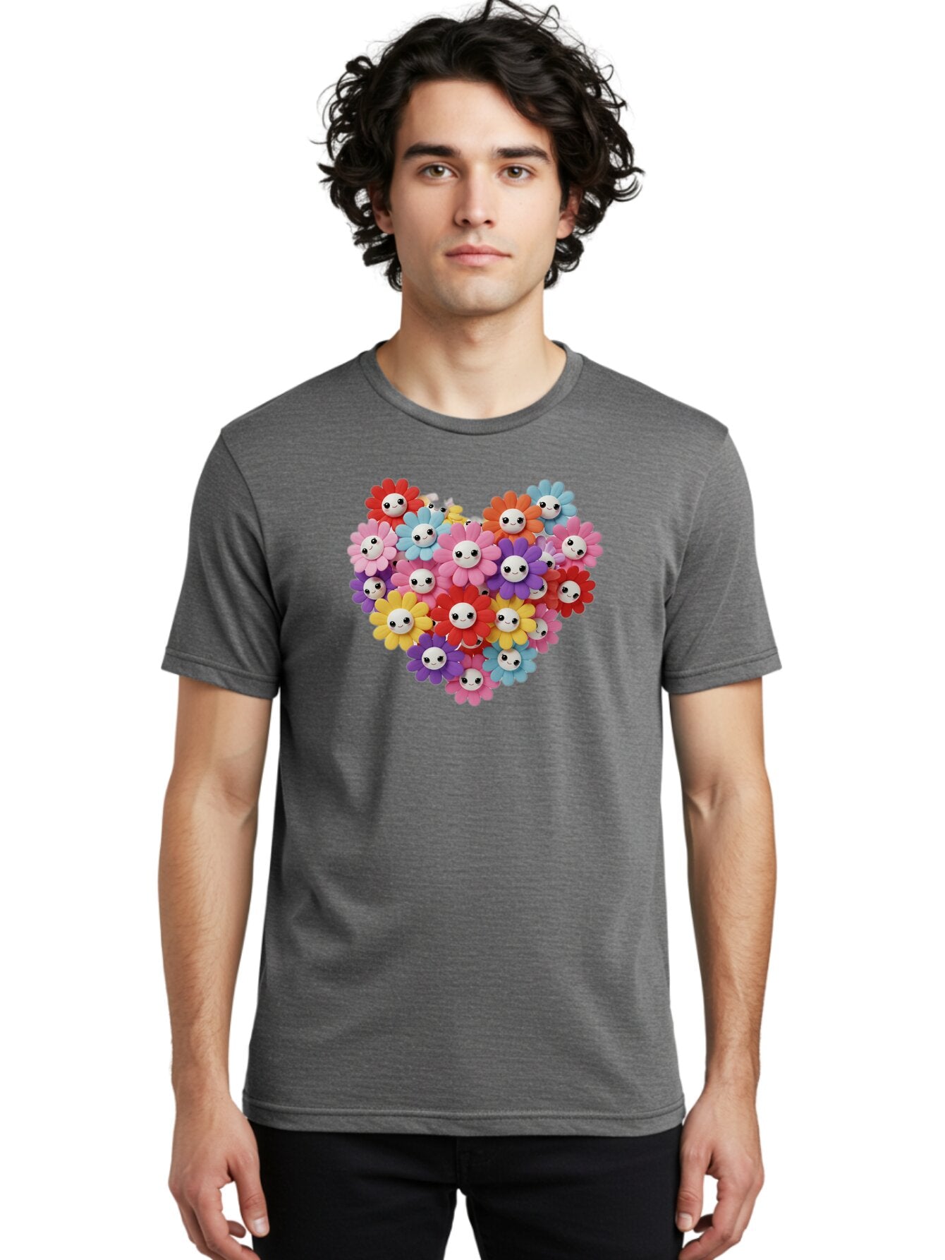 Flower-Faces-Heart Men'S Graphic Tee, 100% Cotton, Comfortable Casual Summer Wear, Machine Washable, Vintage Camera, Old Camera, Antique Camera, Black Camera, Classic Photography, Photography Equipment, Nostalgic Device, Film Camera, Bao432 28