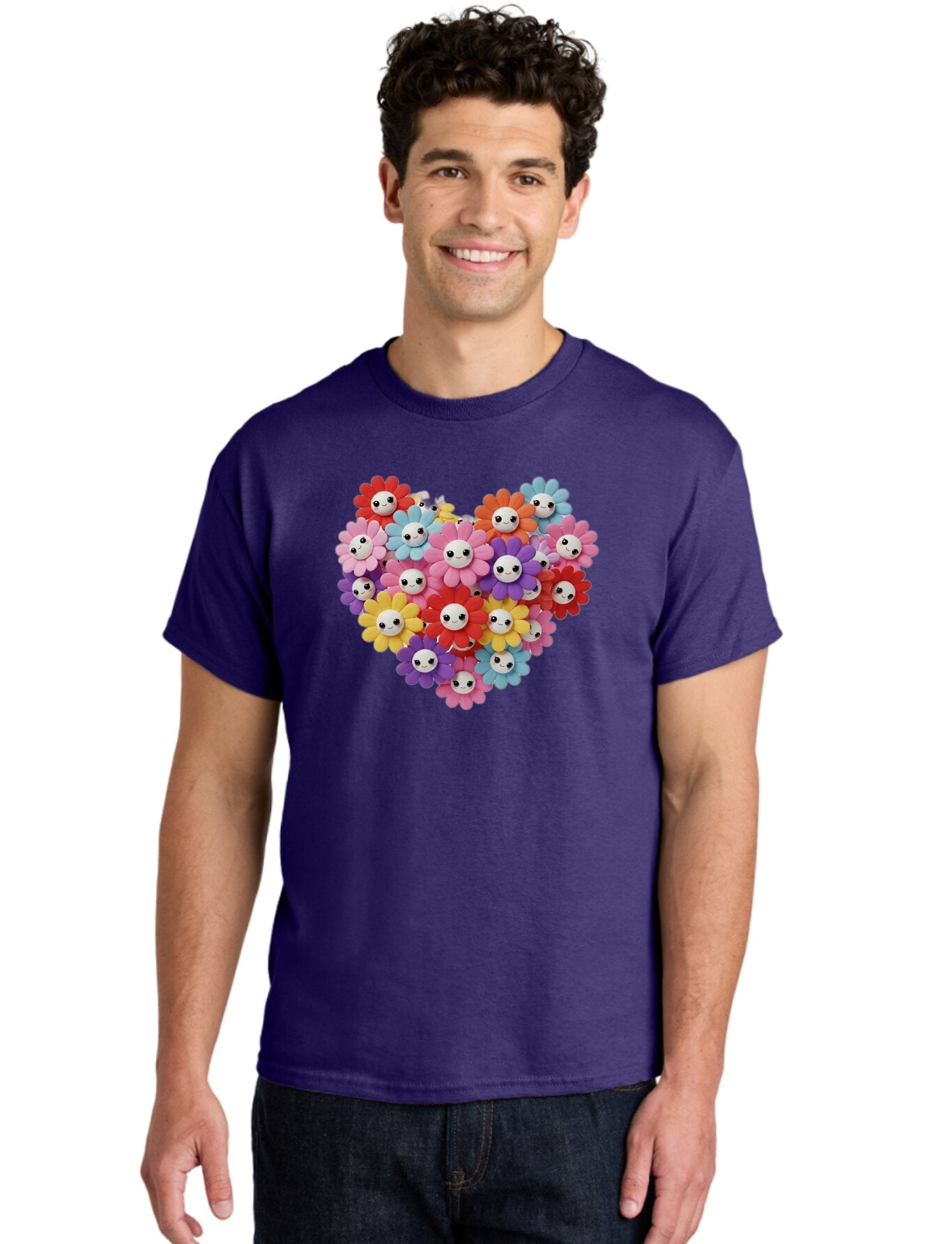Flower-Faces-Heart Men'S Graphic Tee, 100% Cotton, Comfortable Casual Summer Wear, Machine Washable, Vintage Camera, Old Camera, Antique Camera, Black Camera, Classic Photography, Photography Equipment, Nostalgic Device, Film Camera, Bao432 18