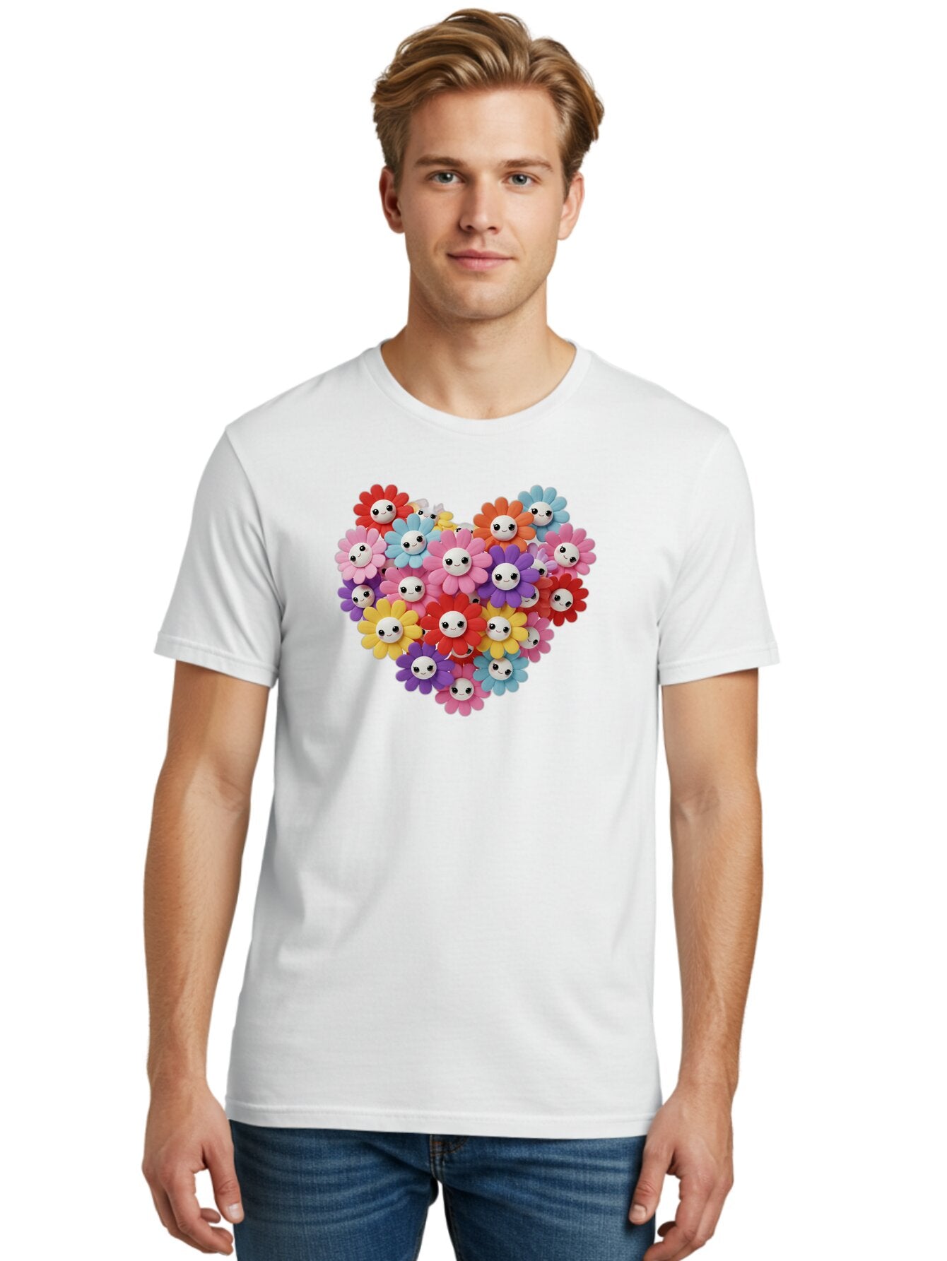 Flower-Faces-Heart Men'S Graphic Tee, 100% Cotton, Comfortable Casual Summer Wear, Machine Washable, Vintage Camera, Old Camera, Antique Camera, Black Camera, Classic Photography, Photography Equipment, Nostalgic Device, Film Camera, Bao432 19