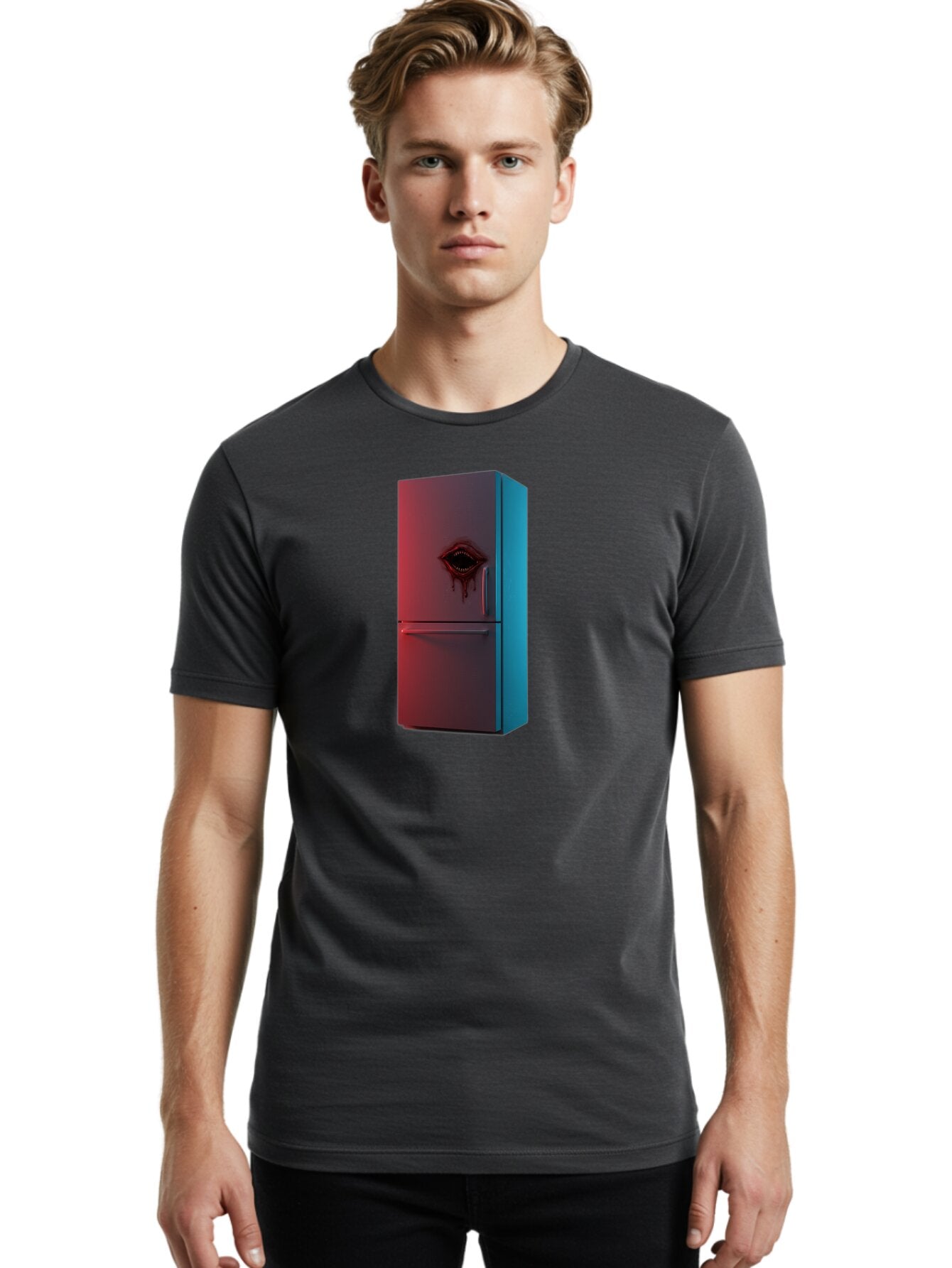 Fridge-With-Mouth Men'S Graphic Tee, 100% Cotton, Comfortable Casual Summer Wear, Machine Washable, Vintage Camera, Old Camera, Antique Camera, Black Camera, Classic Photography, Photography Equipment, Nostalgic Device, Film Camera, Camera Art Bao437 25