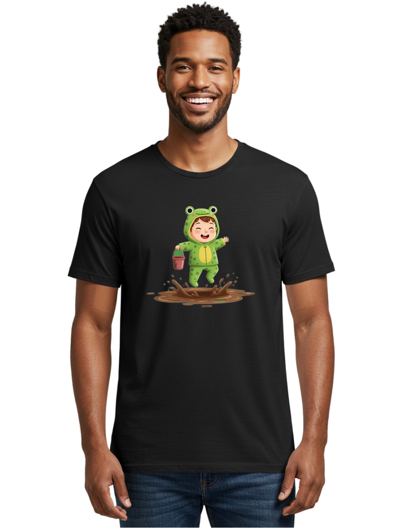Frog-Costume-Boy-Playing-In-Mud Men'S Graphic Tee, 100% Cotton, Comfortable Casual Summer Wear, Machine Washable, Vintage Camera, Old Camera, Antique Camera, Black Camera, Classic Photography, Photography Equipment, Nostalgic Device, Bao439 29