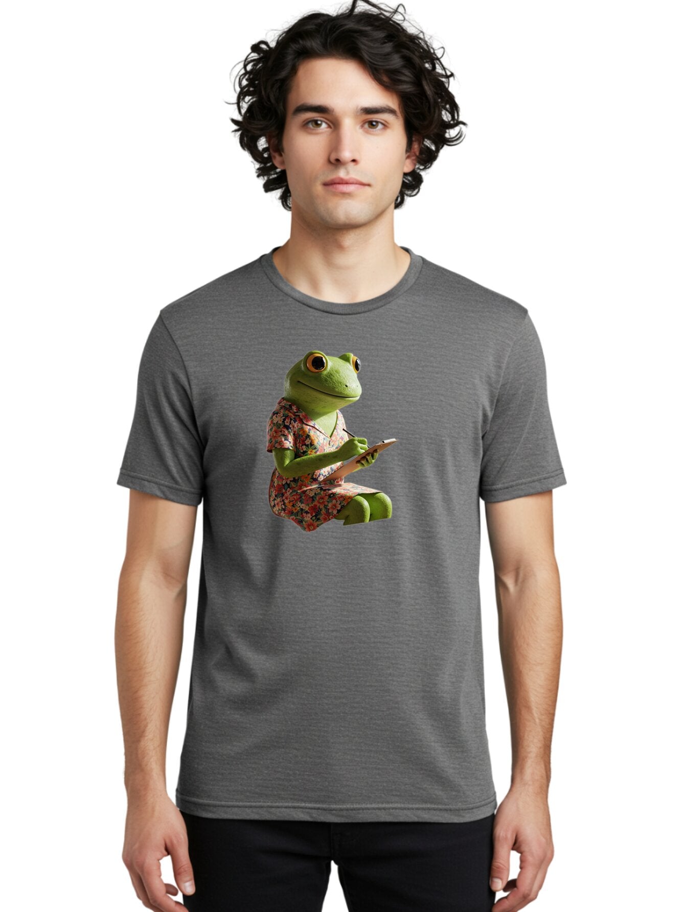 Frog-In-Floral-Dress Men'S Graphic Tee, 100% Cotton, Comfortable Casual Summer Wear, Machine Washable, Vintage Camera, Old Camera, Antique Camera, Black Camera, Classic Photography, Photography Equipment, Nostalgic Device, Film Camera, Bao440 30