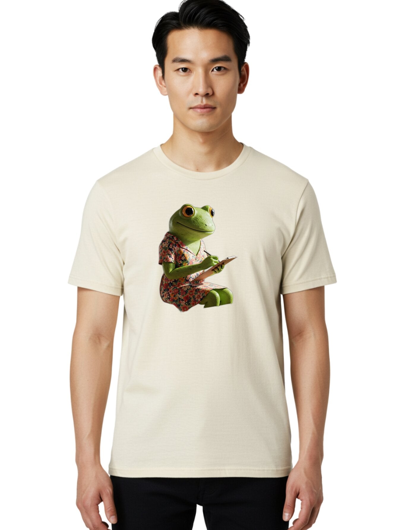 Frog-In-Floral-Dress Men'S Graphic Tee, 100% Cotton, Comfortable Casual Summer Wear, Machine Washable, Vintage Camera, Old Camera, Antique Camera, Black Camera, Classic Photography, Photography Equipment, Nostalgic Device, Film Camera, Bao440 17