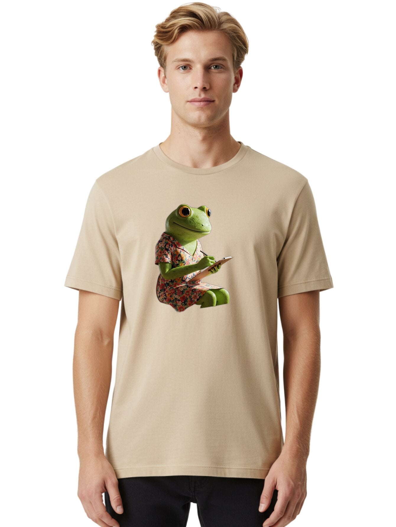 Frog-In-Floral-Dress Men'S Graphic Tee, 100% Cotton, Comfortable Casual Summer Wear, Machine Washable, Vintage Camera, Old Camera, Antique Camera, Black Camera, Classic Photography, Photography Equipment, Nostalgic Device, Film Camera, Bao440 24