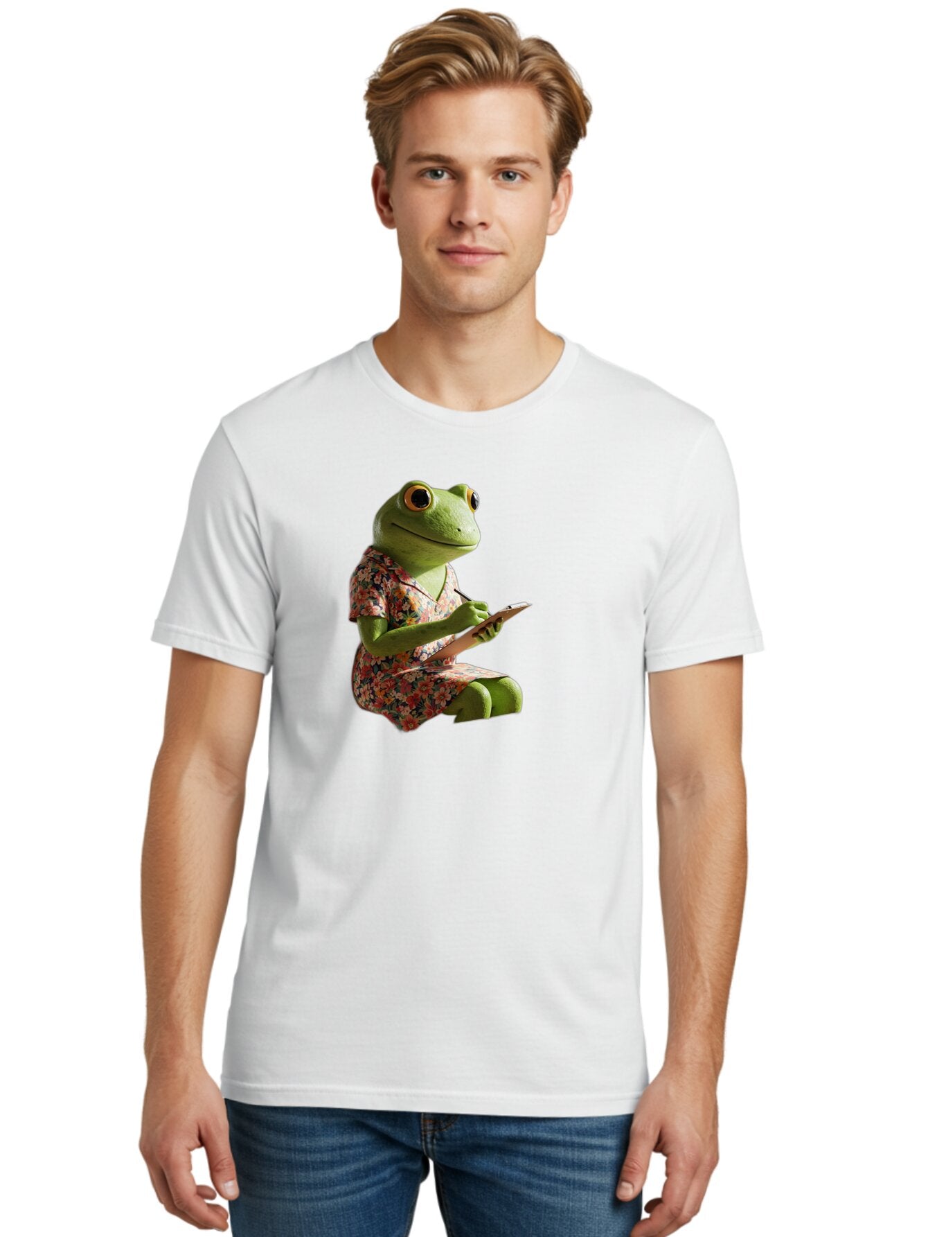 Frog-In-Floral-Dress Men'S Graphic Tee, 100% Cotton, Comfortable Casual Summer Wear, Machine Washable, Vintage Camera, Old Camera, Antique Camera, Black Camera, Classic Photography, Photography Equipment, Nostalgic Device, Film Camera, Bao440 28