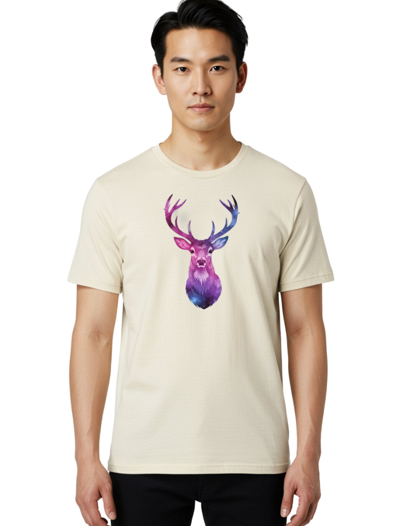 Galaxy-Deer-Head Men'S Graphic Tee, 100% Cotton, Comfortable Casual Summer Wear, Machine Washable, Vintage Camera, Old Camera, Antique Camera, Black Camera, Classic Photography, Photography Equipment, Nostalgic Device, Film Camera, Camera Art Bao448 17