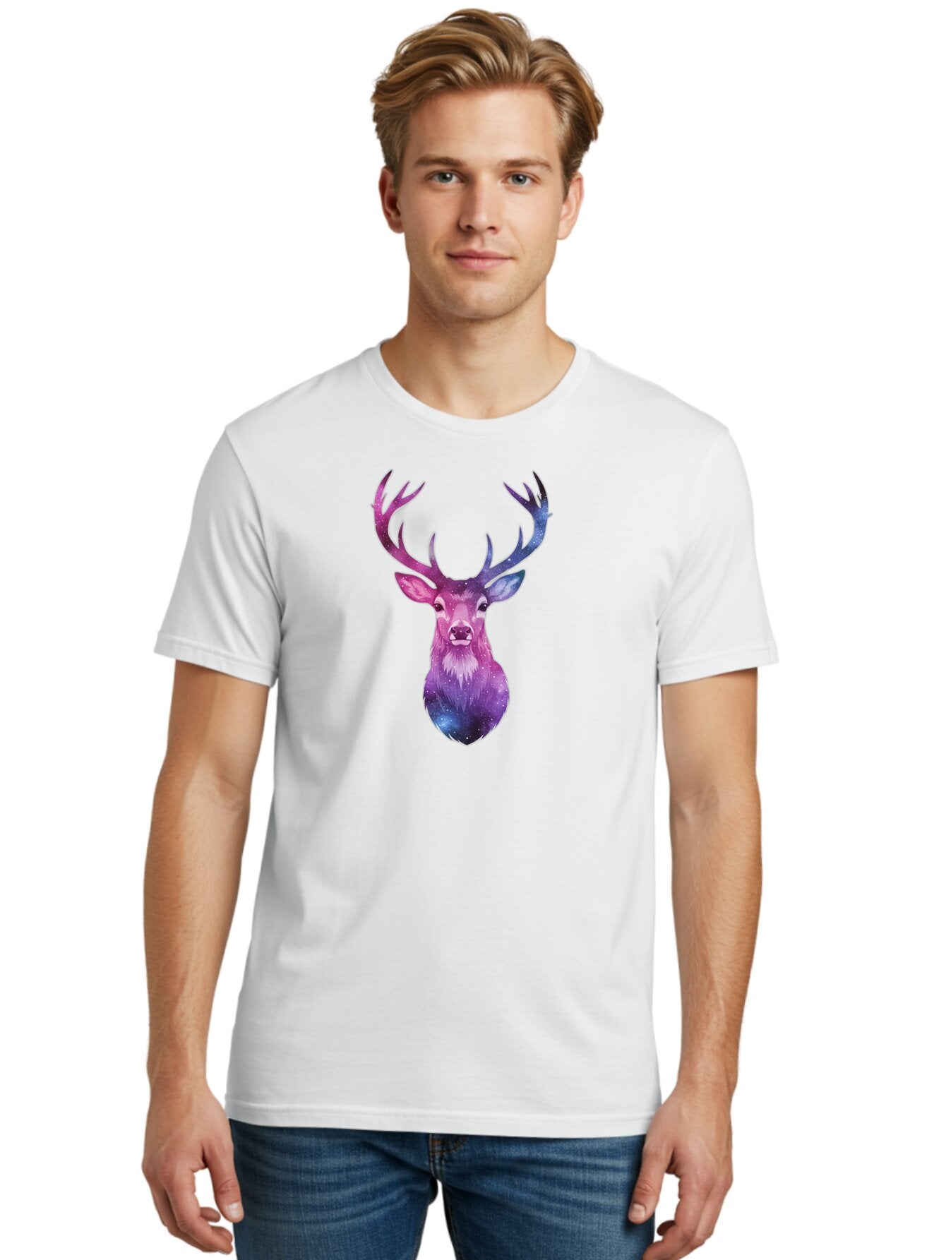 Galaxy-Deer-Head Men'S Graphic Tee, 100% Cotton, Comfortable Casual Summer Wear, Machine Washable, Vintage Camera, Old Camera, Antique Camera, Black Camera, Classic Photography, Photography Equipment, Nostalgic Device, Film Camera, Camera Art Bao448 23