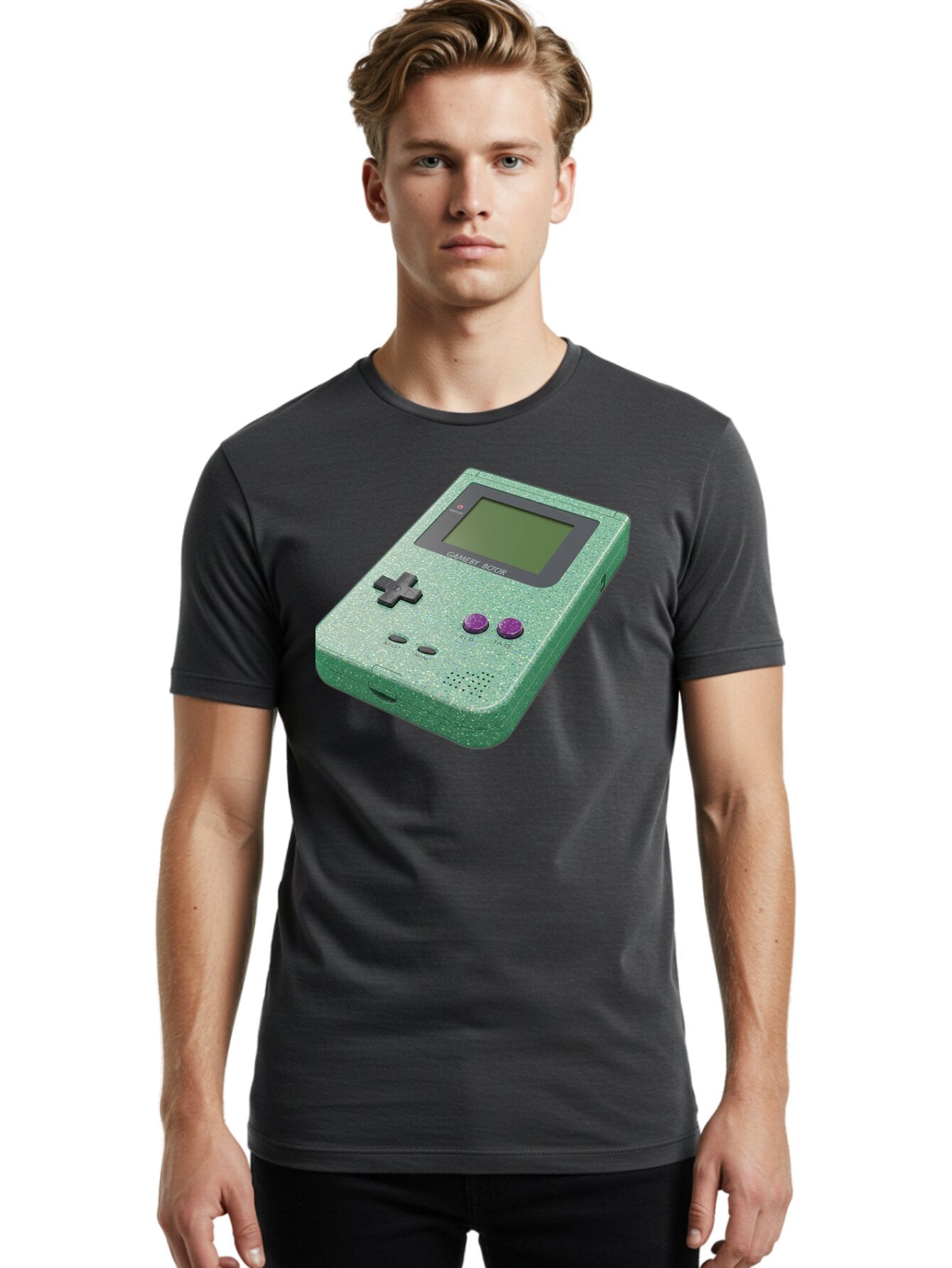 Gameboy-Boy Men'S Graphic Tee, 100% Cotton, Comfortable Casual Summer Wear, Machine Washable, Vintage Camera, Old Camera, Antique Camera, Black Camera, Classic Photography, Photography Equipment, Nostalgic Device, Film Camera, Camera Art Bao460 25