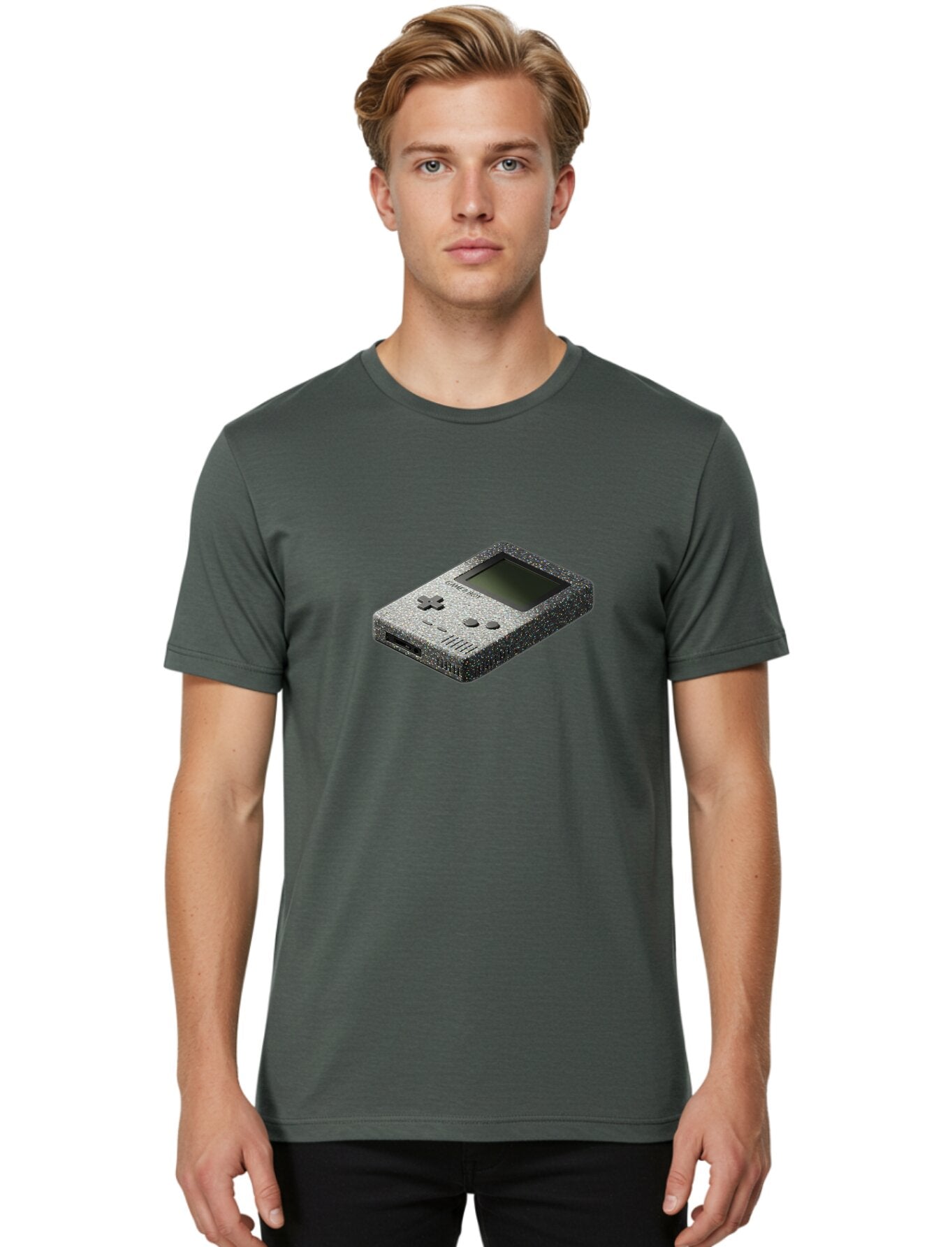 Gameboy Men'S Graphic Tee, 100% Cotton, Comfortable Casual Summer Wear, Machine Washable, Vintage Camera, Old Camera, Antique Camera, Black Camera, Classic Photography, Photography Equipment, Nostalgic Device, Film Camera, Camera Art Bao461 30