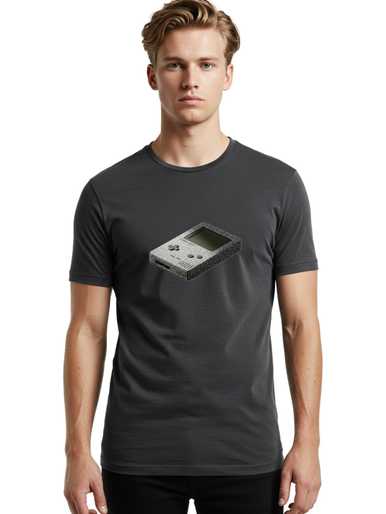 Gameboy Men'S Graphic Tee, 100% Cotton, Comfortable Casual Summer Wear, Machine Washable, Vintage Camera, Old Camera, Antique Camera, Black Camera, Classic Photography, Photography Equipment, Nostalgic Device, Film Camera, Camera Art Bao461 28