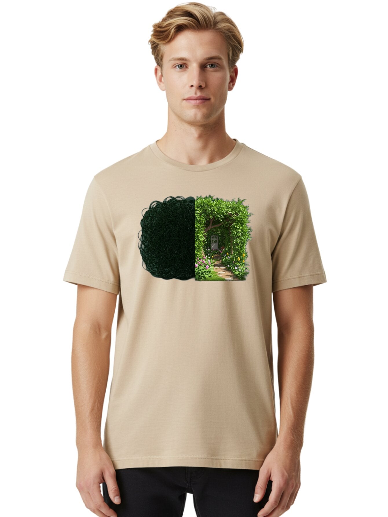 Garden-Pathway Men'S Graphic Tee, 100% Cotton, Comfortable Casual Summer Wear, Machine Washable, Vintage Camera, Old Camera, Antique Camera, Black Camera, Classic Photography, Photography Equipment, Nostalgic Device, Film Camera, Camera Art Bao467 25