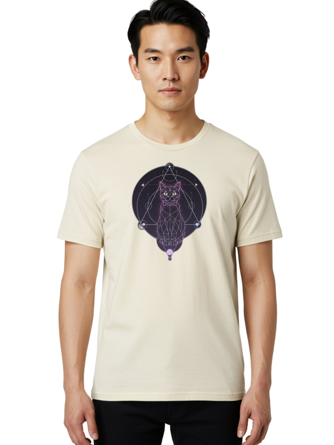 Geometric-Cat Men'S Graphic Tee, 100% Cotton, Comfortable Casual Summer Wear, Machine Washable, Vintage Camera, Old Camera, Antique Camera, Black Camera, Classic Photography, Photography Equipment, Nostalgic Device, Film Camera, Camera Art Bao469 21