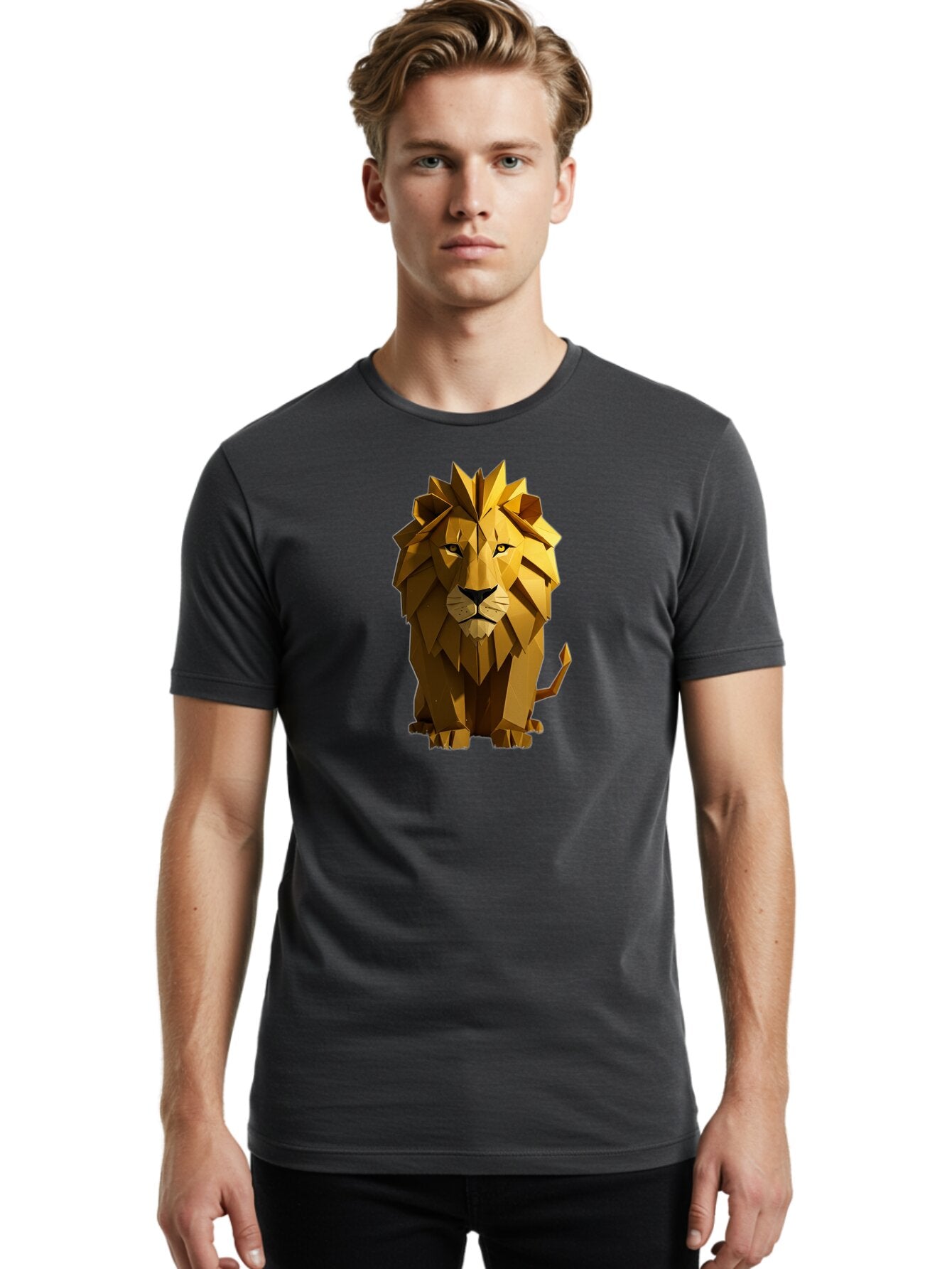 Geometric-Lion Men'S Graphic Tee, 100% Cotton, Comfortable Casual Summer Wear, Machine Washable, Vintage Camera, Old Camera, Antique Camera, Black Camera, Classic Photography, Photography Equipment, Nostalgic Device, Film Camera, Camera Art Bao470 30