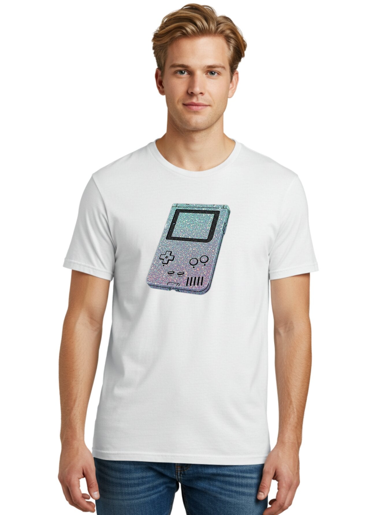 Glitter-Game-Boy Men'S Graphic Tee, 100% Cotton, Comfortable Casual Summer Wear, Machine Washable, Vintage Camera, Old Camera, Antique Camera, Black Camera, Classic Photography, Photography Equipment, Nostalgic Device, Film Camera, Camera Art Bao483 30