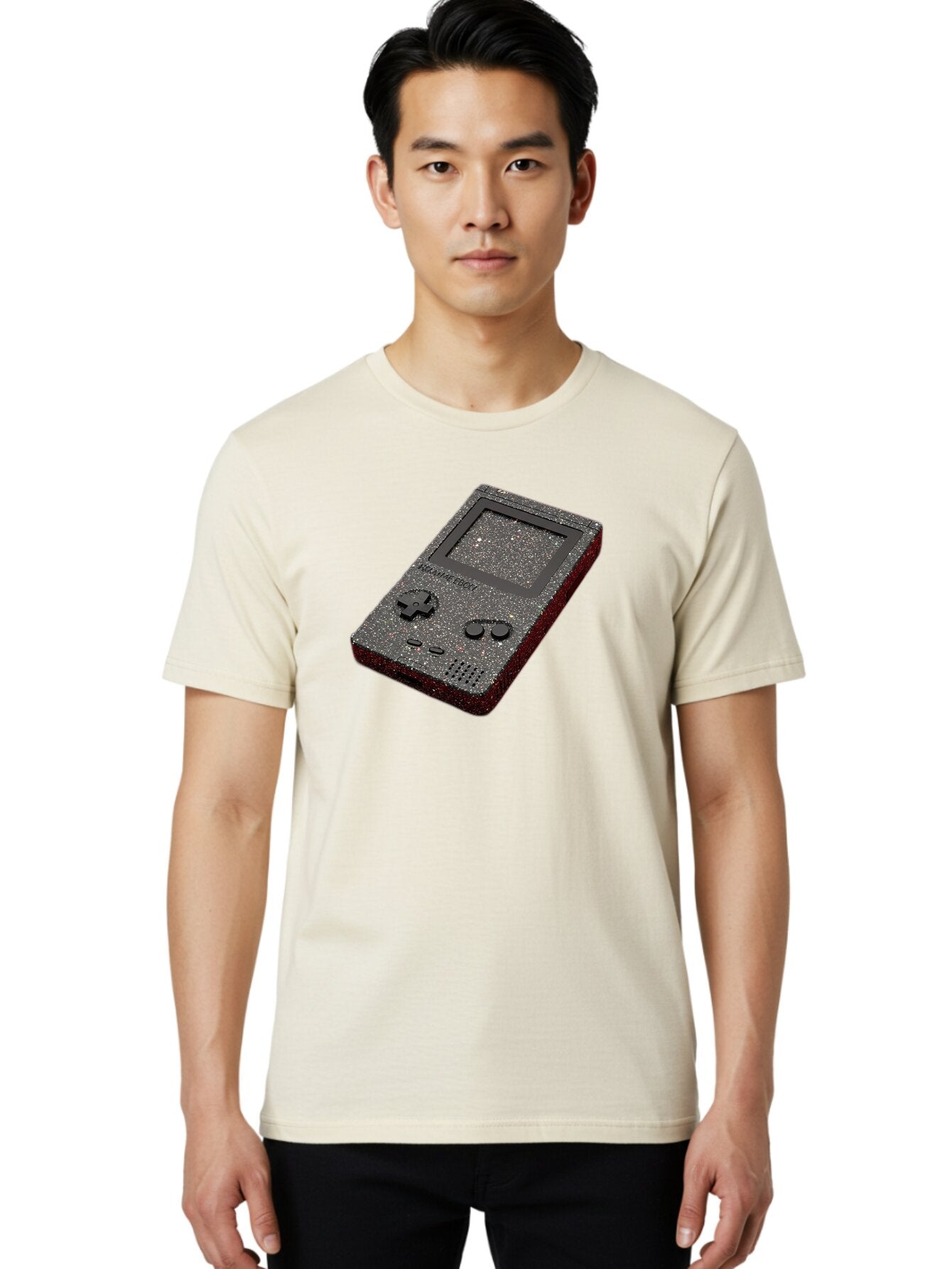 Glitter-Gameboy Men'S Graphic Tee, 100% Cotton, Comfortable Casual Summer Wear, Machine Washable, Vintage Camera, Old Camera, Antique Camera, Black Camera, Classic Photography, Photography Equipment, Nostalgic Device, Film Camera, Camera Art Bao484 30