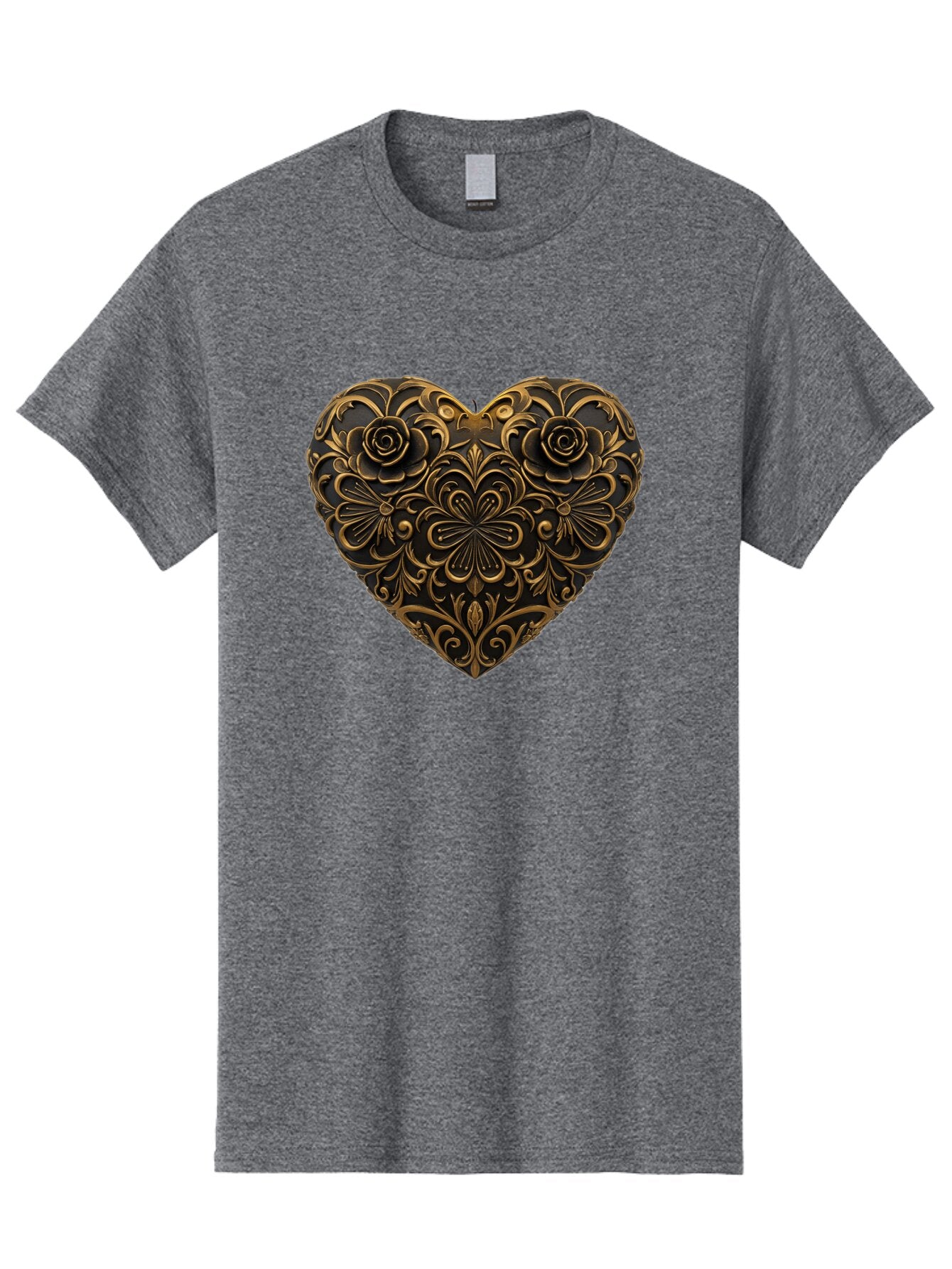 Gold-Floral-Heart Men'S Graphic Tee, 100% Cotton, Comfortable Casual Summer Wear, Machine Washable, Vintage Camera, Old Camera, Antique Camera, Black Camera, Classic Photography, Photography Equipment, Nostalgic Device, Film Camera, Camera Art Bao495 9