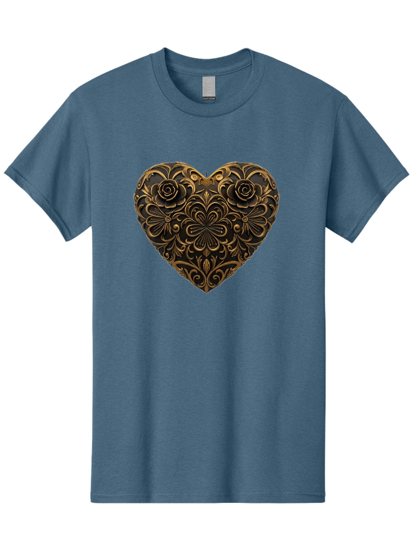 Gold-Floral-Heart Men'S Graphic Tee, 100% Cotton, Comfortable Casual Summer Wear, Machine Washable, Vintage Camera, Old Camera, Antique Camera, Black Camera, Classic Photography, Photography Equipment, Nostalgic Device, Film Camera, Camera Art Bao495 10