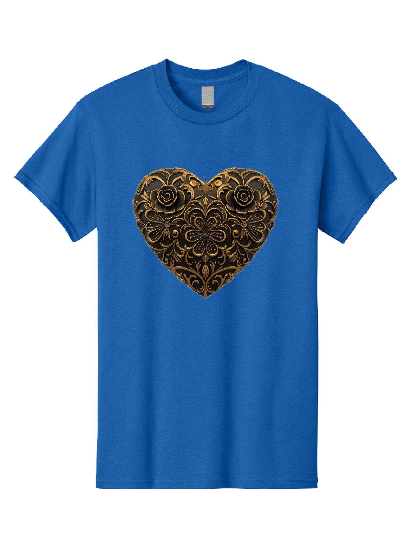 Gold-Floral-Heart Men'S Graphic Tee, 100% Cotton, Comfortable Casual Summer Wear, Machine Washable, Vintage Camera, Old Camera, Antique Camera, Black Camera, Classic Photography, Photography Equipment, Nostalgic Device, Film Camera, Camera Art Bao495 6