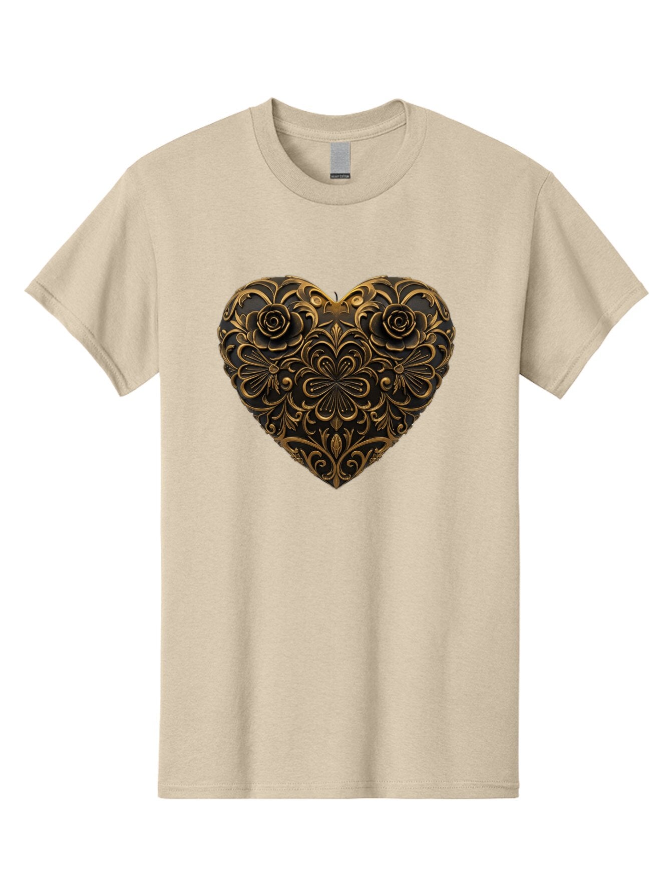 Gold-Floral-Heart Men'S Graphic Tee, 100% Cotton, Comfortable Casual Summer Wear, Machine Washable, Vintage Camera, Old Camera, Antique Camera, Black Camera, Classic Photography, Photography Equipment, Nostalgic Device, Film Camera, Camera Art Bao495 15