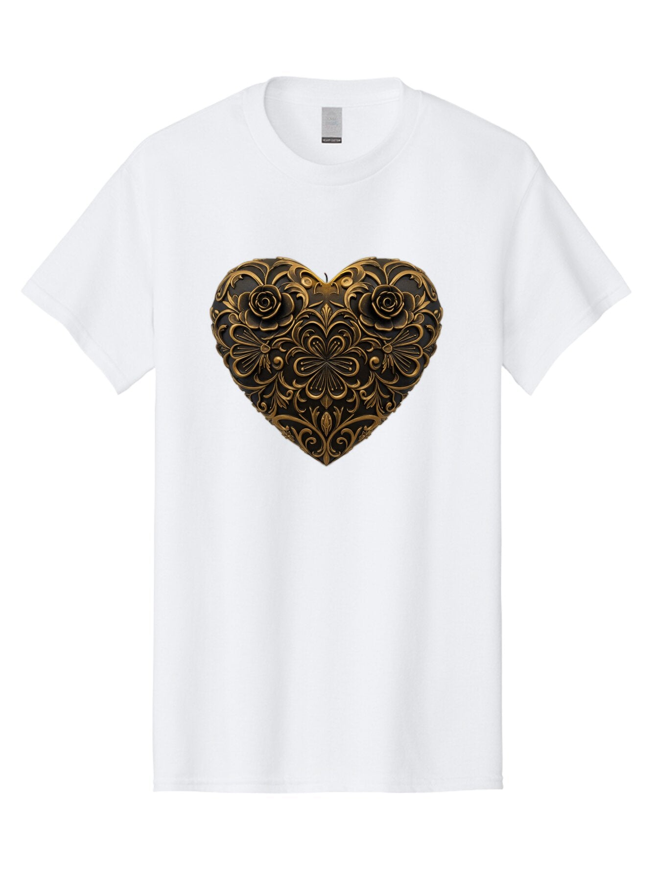 Gold-Floral-Heart Men'S Graphic Tee, 100% Cotton, Comfortable Casual Summer Wear, Machine Washable, Vintage Camera, Old Camera, Antique Camera, Black Camera, Classic Photography, Photography Equipment, Nostalgic Device, Film Camera, Camera Art Bao495 3
