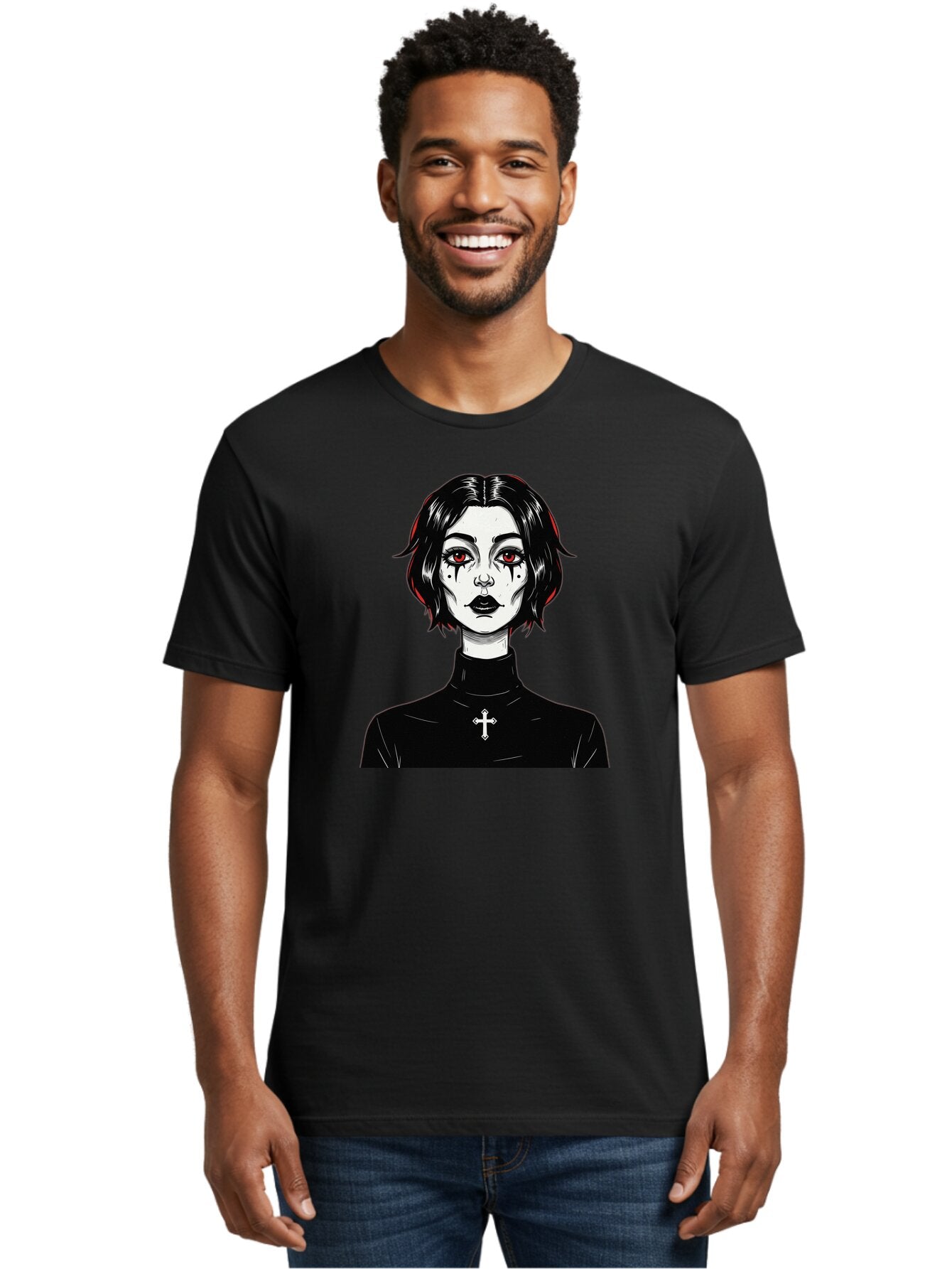 Gothic-Vampire-Girl Men'S Graphic Tee, 100% Cotton, Comfortable Casual Summer Wear, Machine Washable, Vintage Camera, Old Camera, Antique Camera, Black Camera, Classic Photography, Photography Equipment, Nostalgic Device, Film Camera, Bao497 29