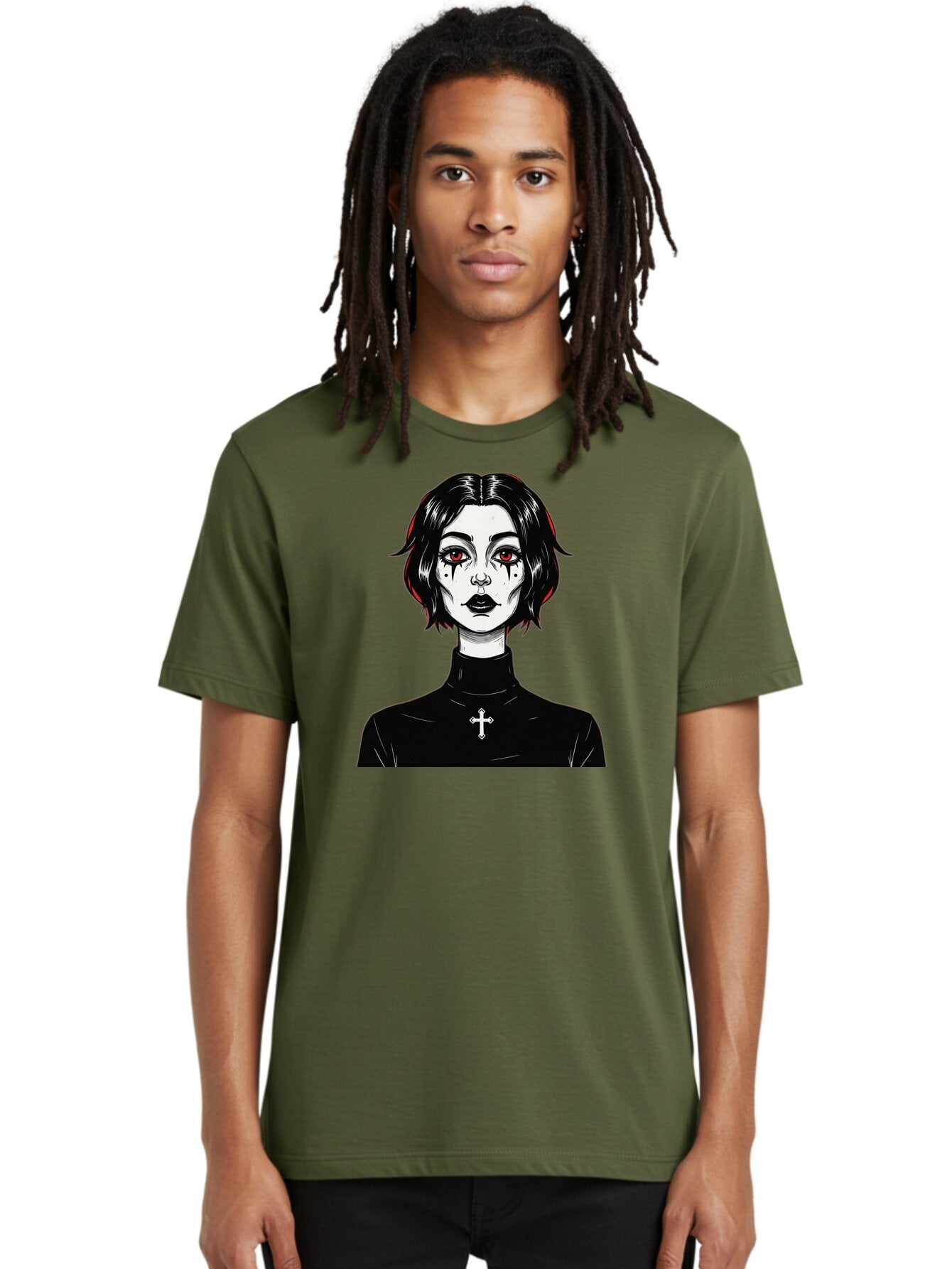 Gothic-Vampire-Girl Men'S Graphic Tee, 100% Cotton, Comfortable Casual Summer Wear, Machine Washable, Vintage Camera, Old Camera, Antique Camera, Black Camera, Classic Photography, Photography Equipment, Nostalgic Device, Film Camera, Bao497 26