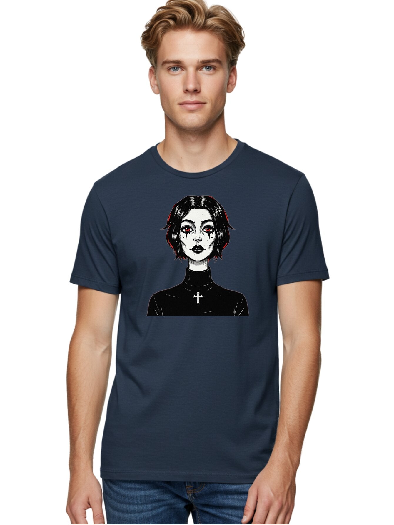 Gothic-Vampire-Girl Men'S Graphic Tee, 100% Cotton, Comfortable Casual Summer Wear, Machine Washable, Vintage Camera, Old Camera, Antique Camera, Black Camera, Classic Photography, Photography Equipment, Nostalgic Device, Film Camera, Bao497 18
