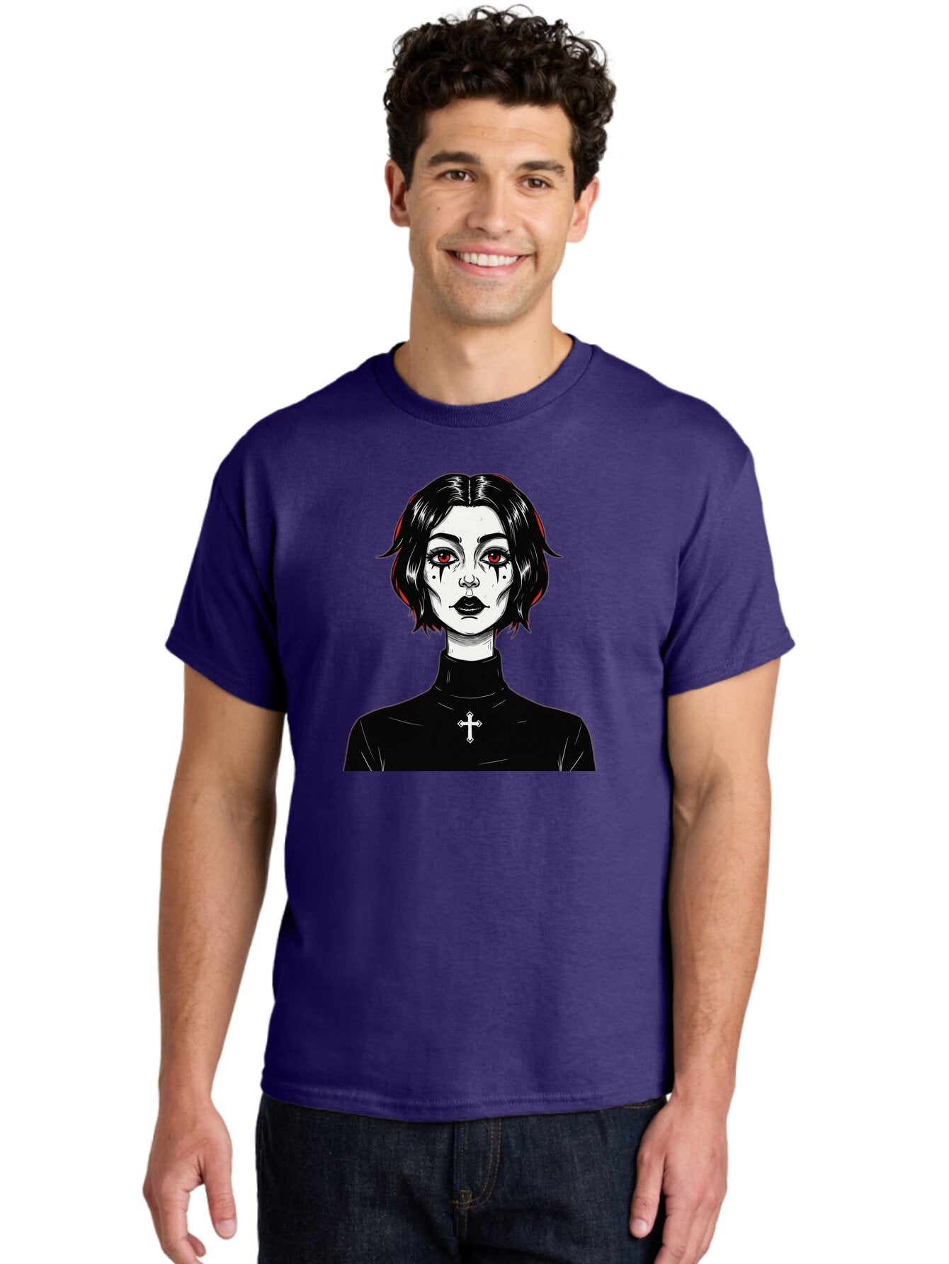 Gothic-Vampire-Girl Men'S Graphic Tee, 100% Cotton, Comfortable Casual Summer Wear, Machine Washable, Vintage Camera, Old Camera, Antique Camera, Black Camera, Classic Photography, Photography Equipment, Nostalgic Device, Film Camera, Bao497 27