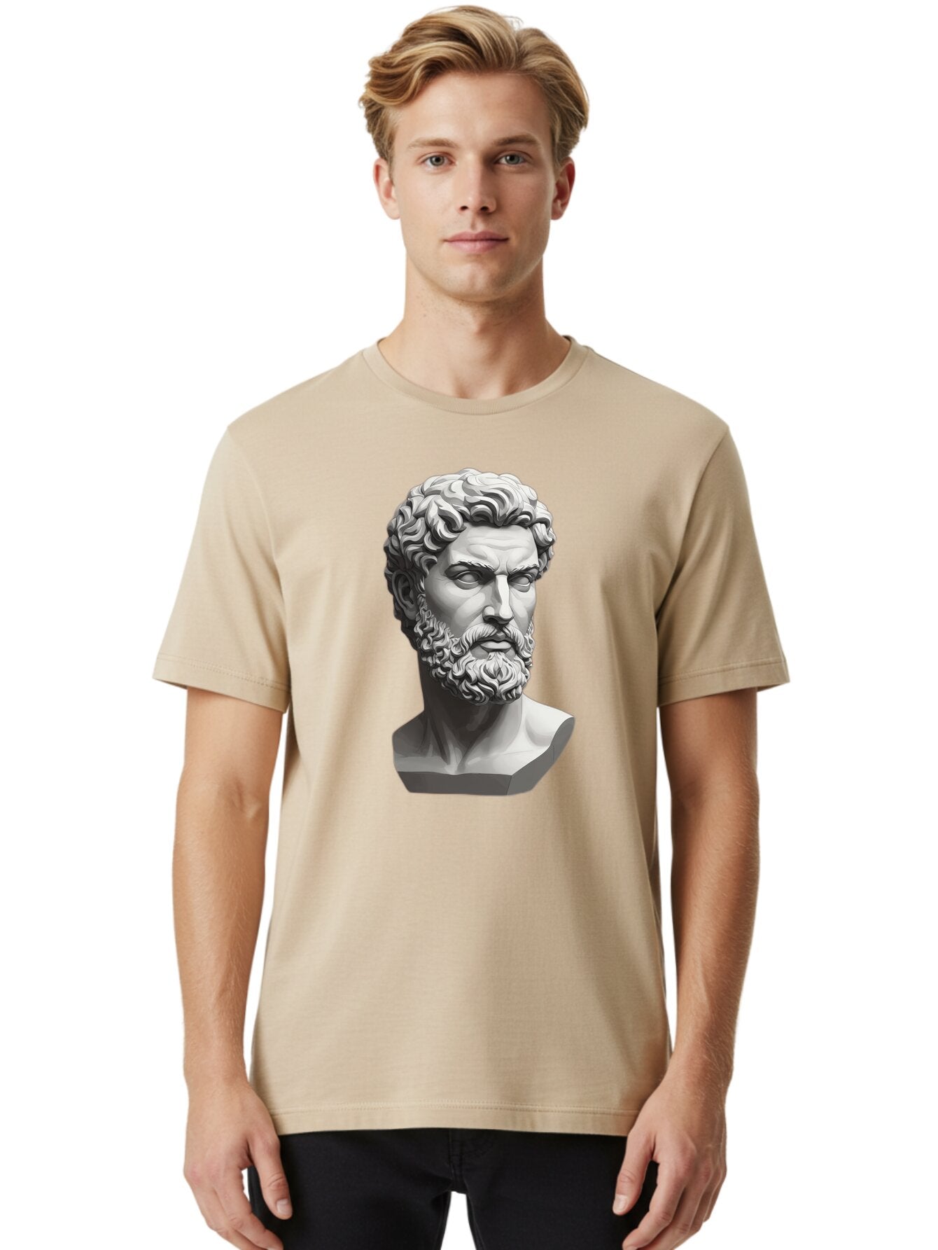 Greek-Statue-Bust Men'S Graphic Tee, 100% Cotton, Comfortable Casual Summer Wear, Machine Washable, Vintage Camera, Old Camera, Antique Camera, Black Camera, Classic Photography, Photography Equipment, Nostalgic Device, Film Camera, Camera Art Bao501 19