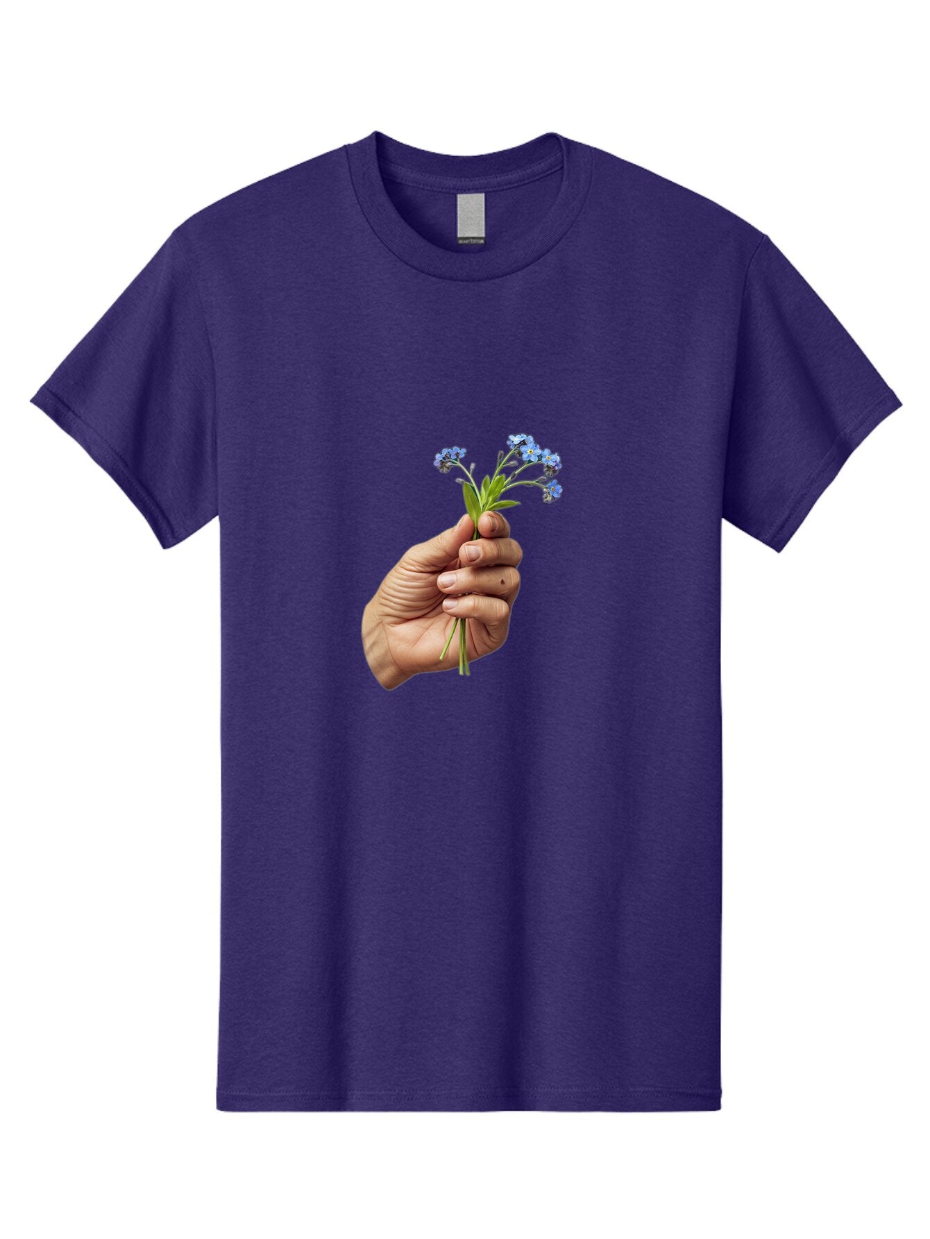 Hand-Holding-Blue-Flowers Men'S Graphic Tee, 100% Cotton, Comfortable Casual Summer Wear, Machine Washable, Vintage Camera, Old Camera, Antique Camera, Black Camera, Classic Photography, Photography Equipment, Nostalgic Device, Film Camera, Bao505 10